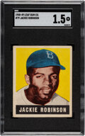 1948 JACKIE ROBINSON Leaf 79 Baseball Card Print Vintage 