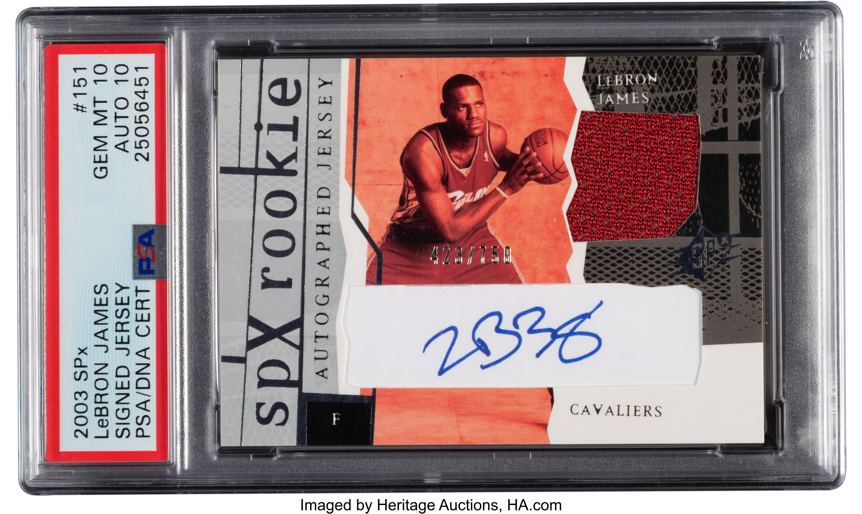 LeBron James Signed Jersey Upper Deck PSA/DNA Auto Grade 9