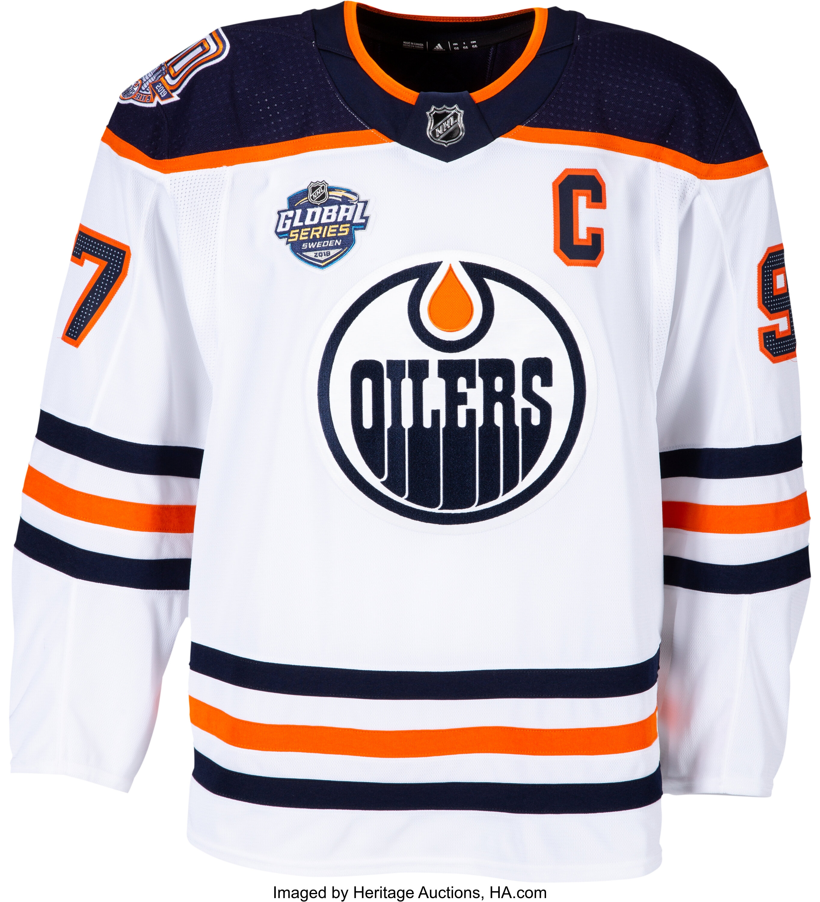 2018-19 Connor McDavid Game Worn Edmonton Oilers Jersey -- Used, Lot  #81402