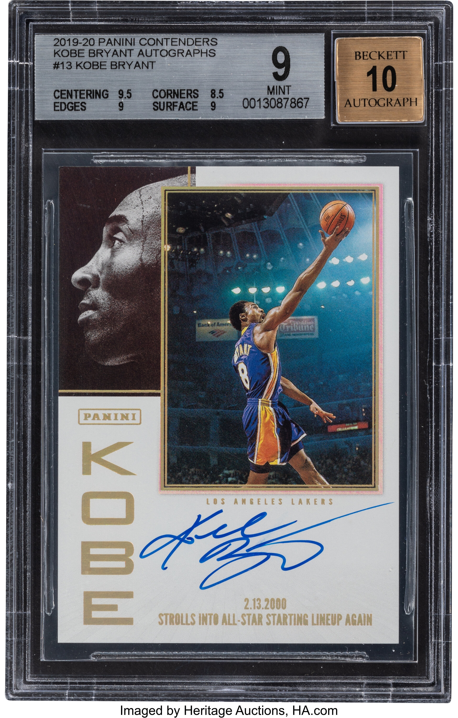 2019 Panini Contenders Kobe Bryant Autographs Basketball Card Set