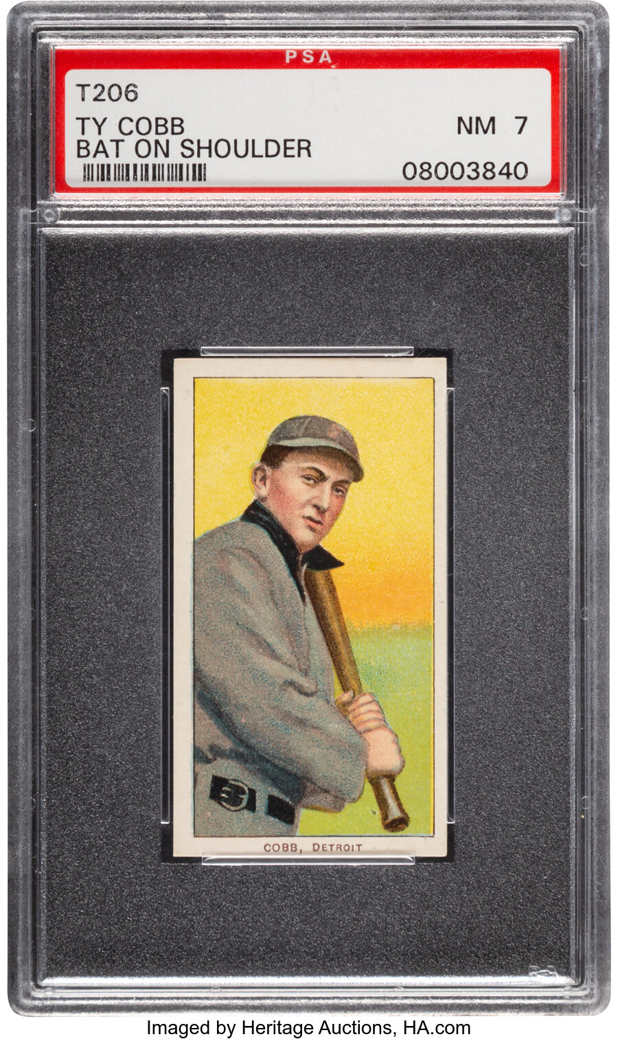 1909-11 T206 Sovereign 150 Ty Cobb (Bat on Shoulder) PSA NM 7 - Pop Two, None Higher for Brand/Series