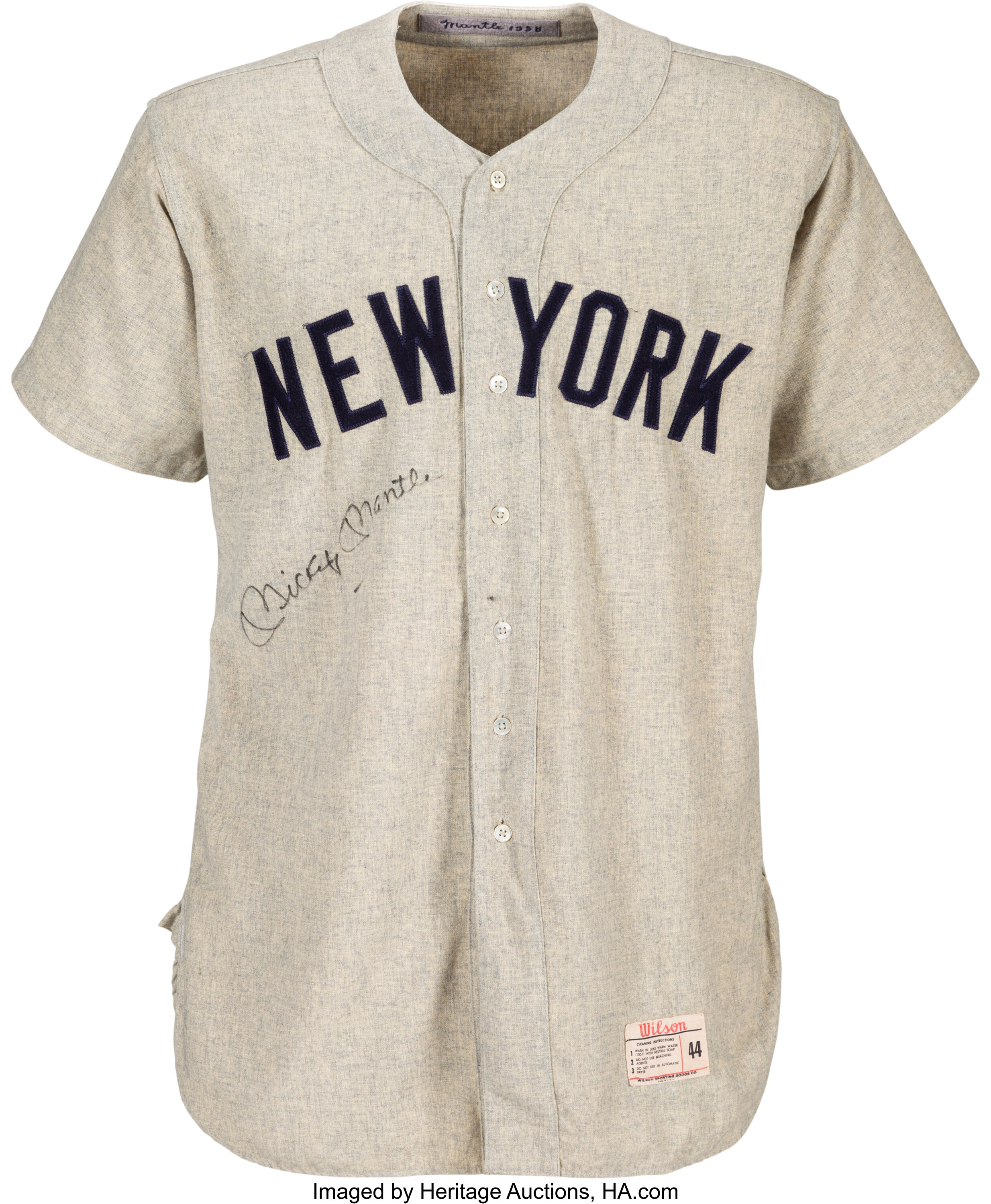 Lot Detail - 1959 Mickey Mantle Game Used, Signed & Photo Matched New York  Yankees Home Jersey (Mears, Sports Investors, Beckett & Resolution  Photomatching)