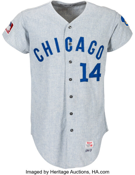 Ernie Banks Inscribed Let's Play Two Jersey - Memorabilia Expert