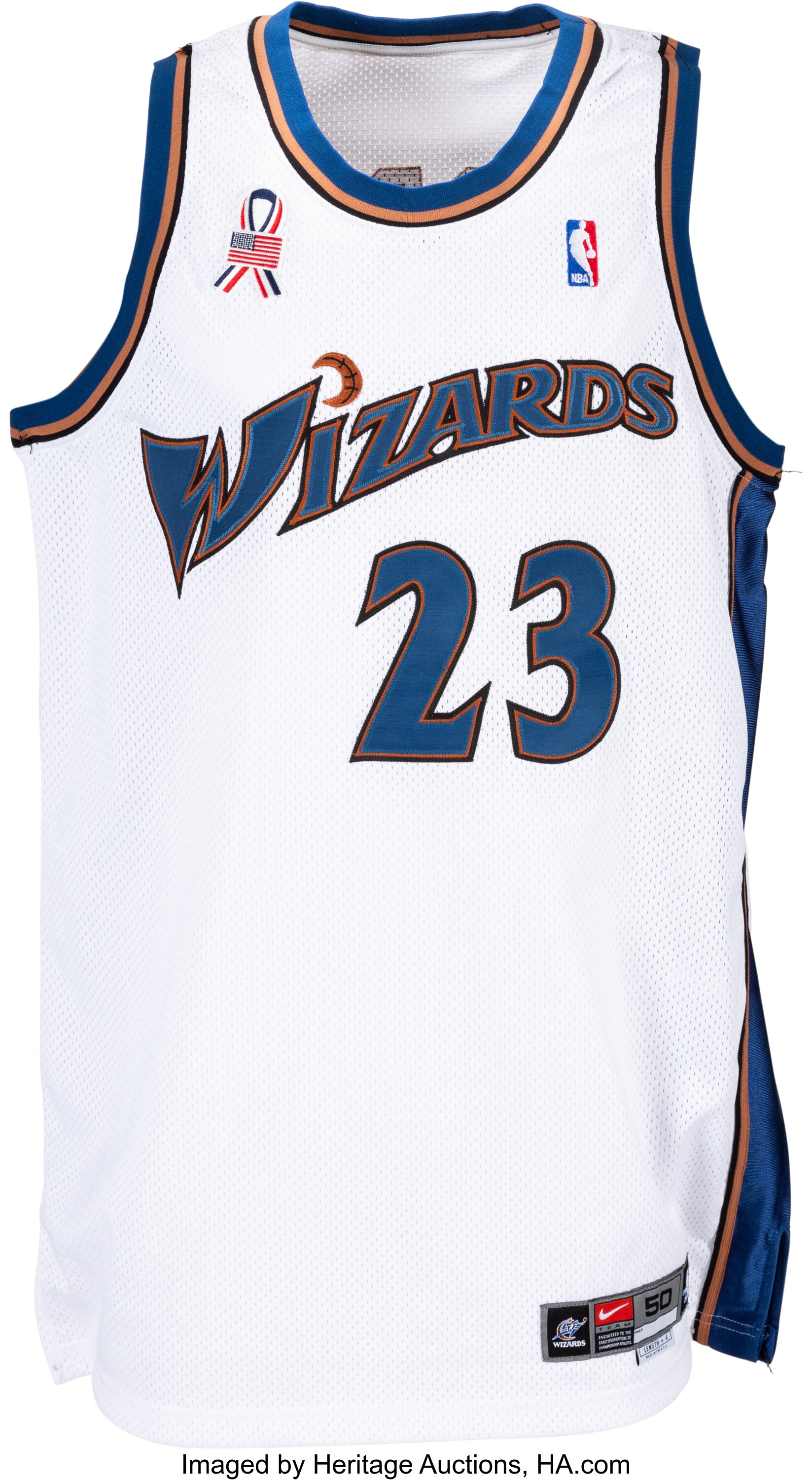 2001 Michael Jordan Game Worn & Signed Washington Wizards Jersey -- | Lot  #80102 | Heritage Auctions