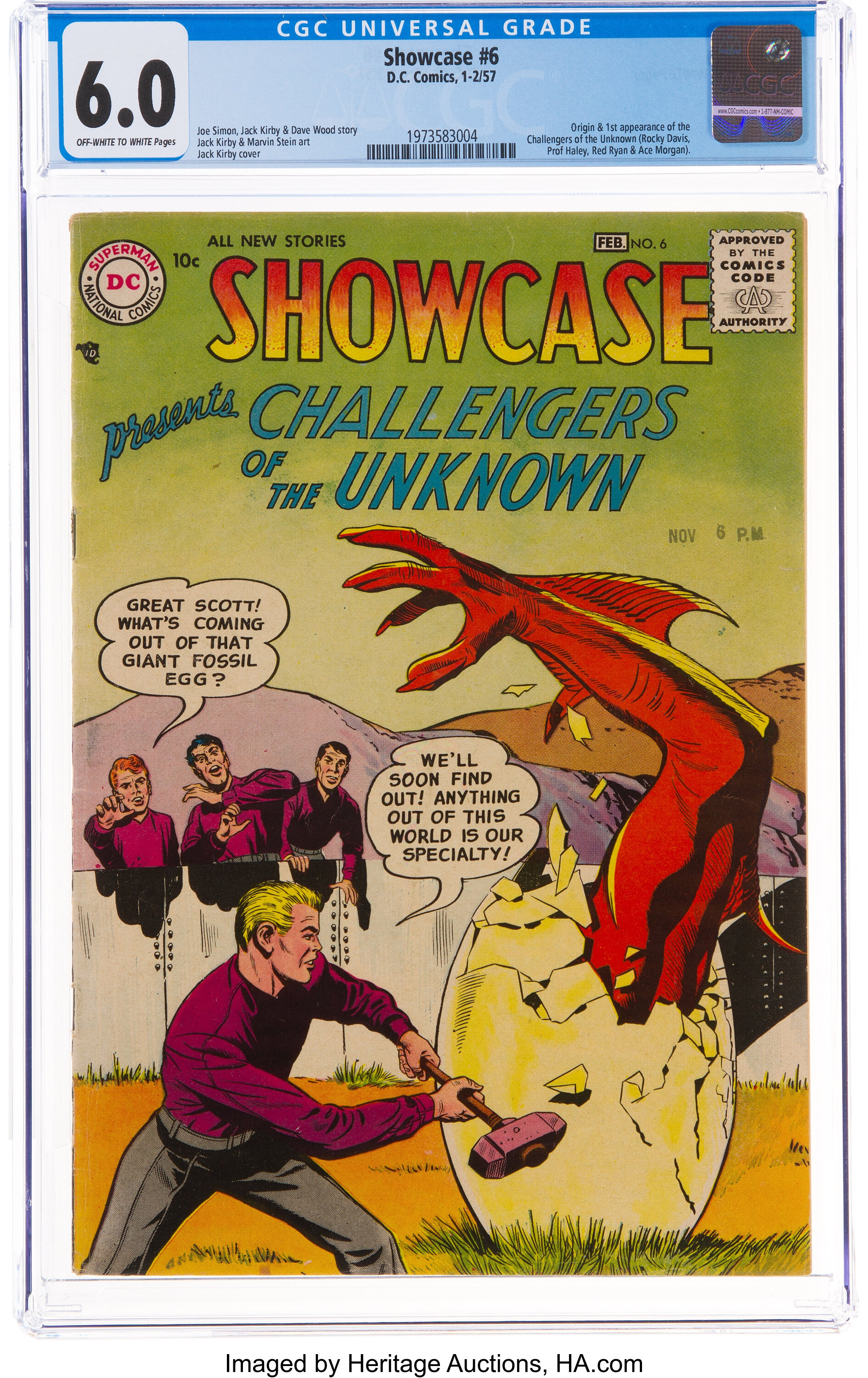 Showcase #6 Challengers of the Unknown (DC, 1957) CGC FN 6.0 | Lot ...