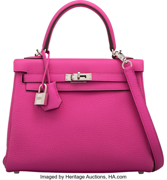 Hermès 25cm Magnolia Togo Leather Retourne Kelly Bag with Palladium, Lot  #58011