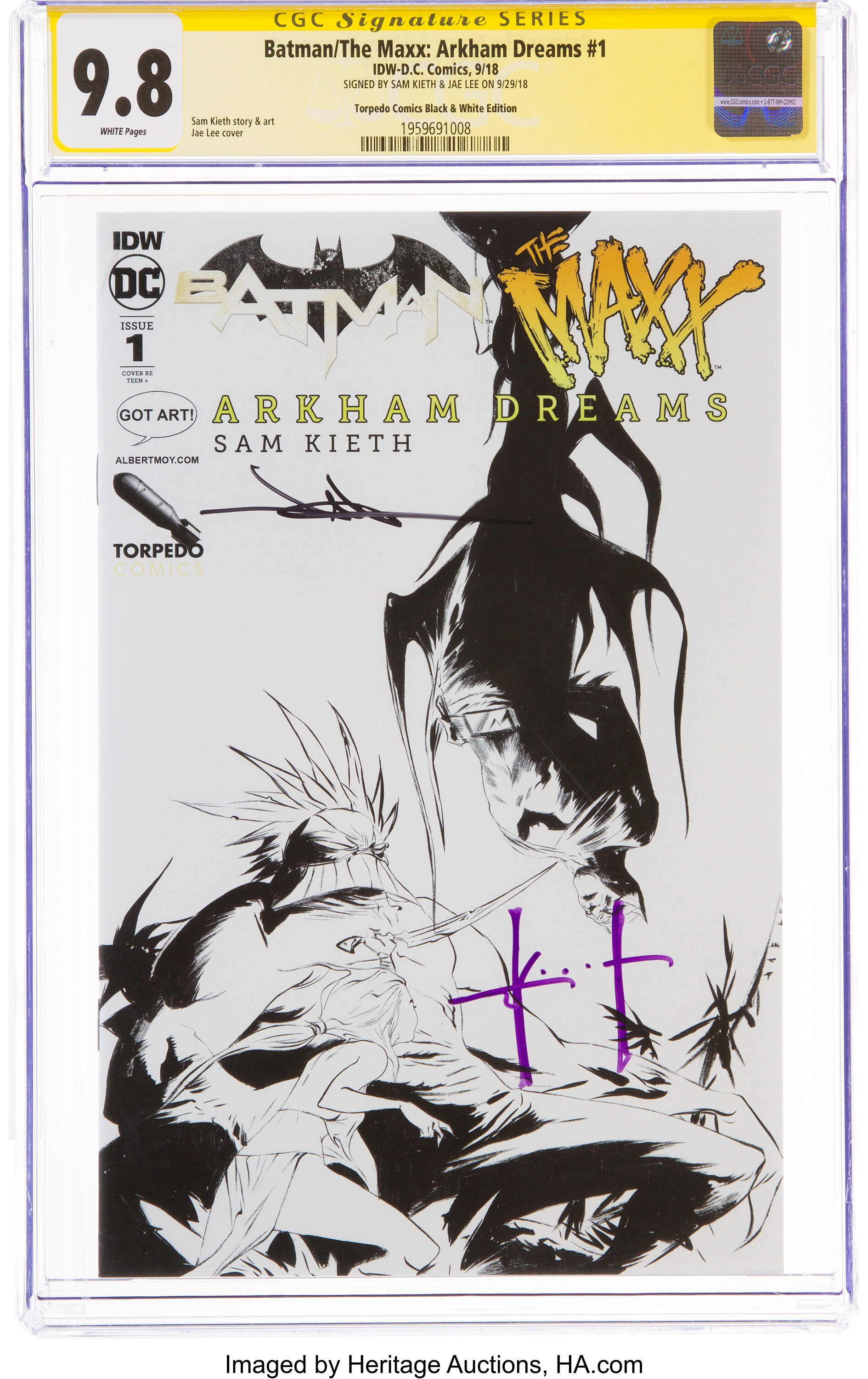 Batman/The Maxx: Arkham Dreams #1 Torpedo Comics Black and White | Lot  #82096 | Heritage Auctions