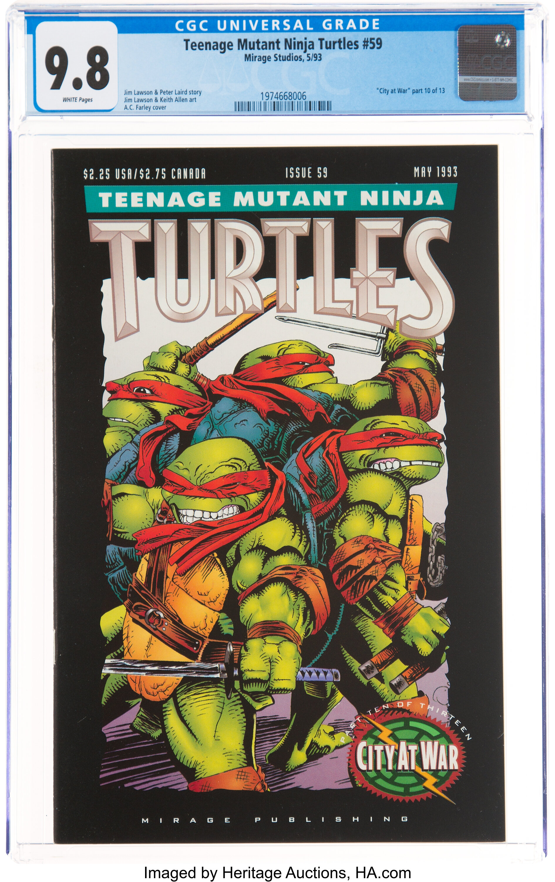 TEENAGE MUTANT NINJA TURTLES #4 CGC 9.4 WHITE PAGES