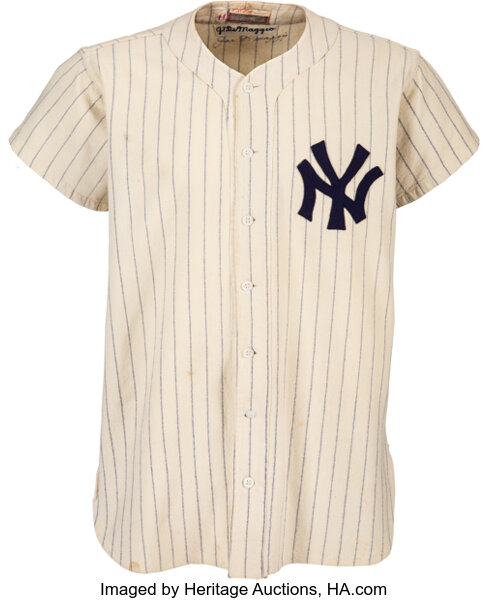 1946 Joe DiMaggio Game Worn & Signed New York Yankees Jersey Photo, Lot  #58661