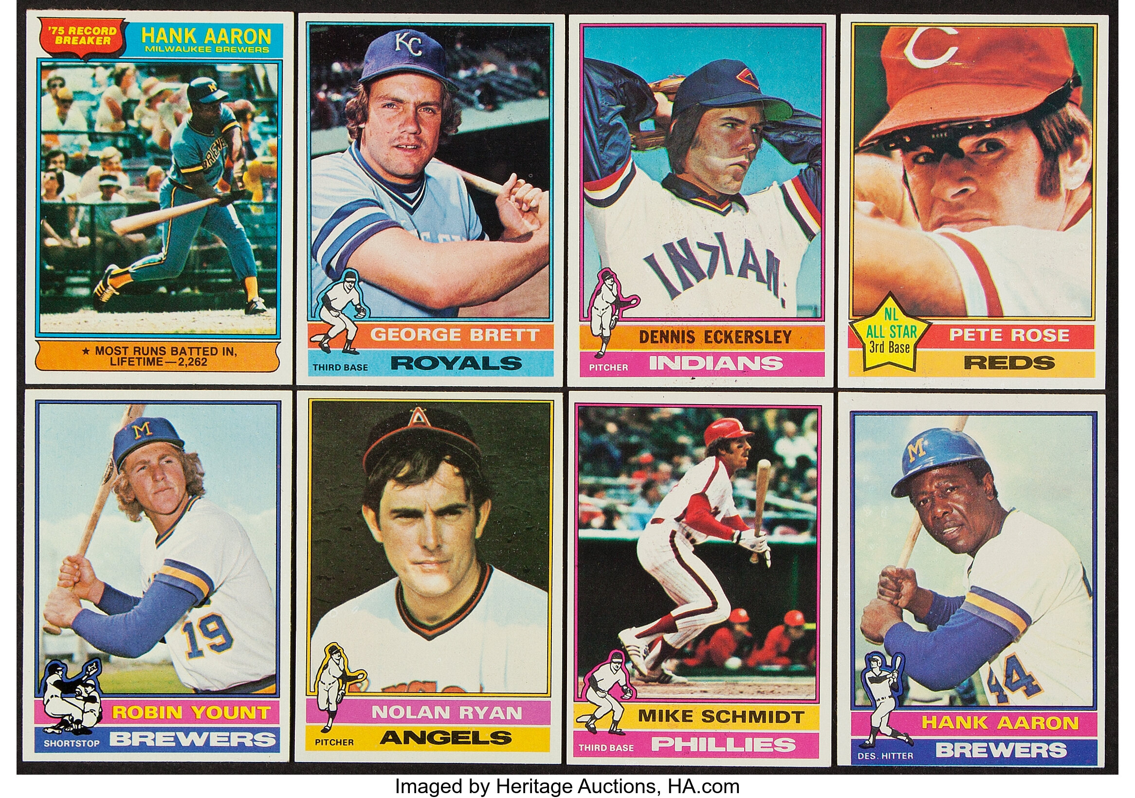  1976 Topps # 1 Record Breaker Hank Aaron Milwaukee