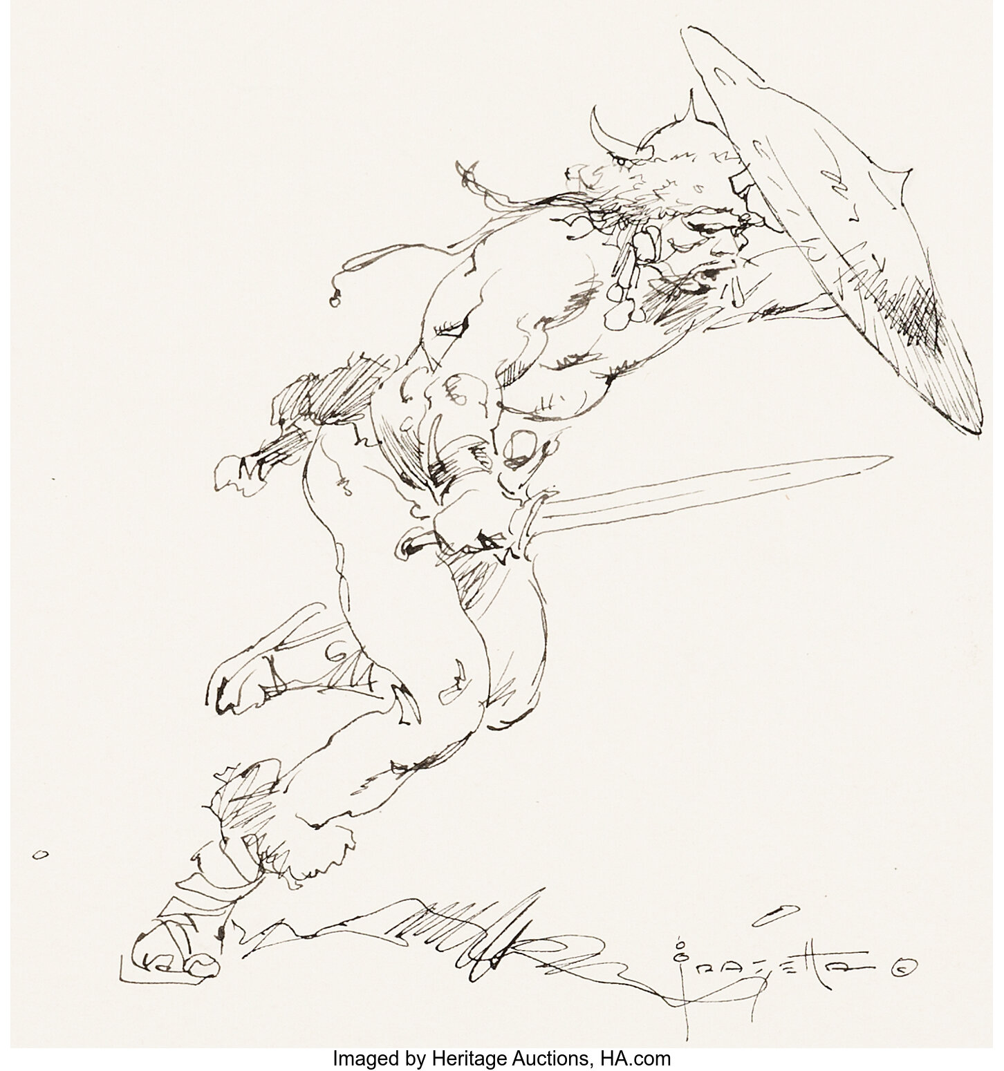 frank frazetta sketch