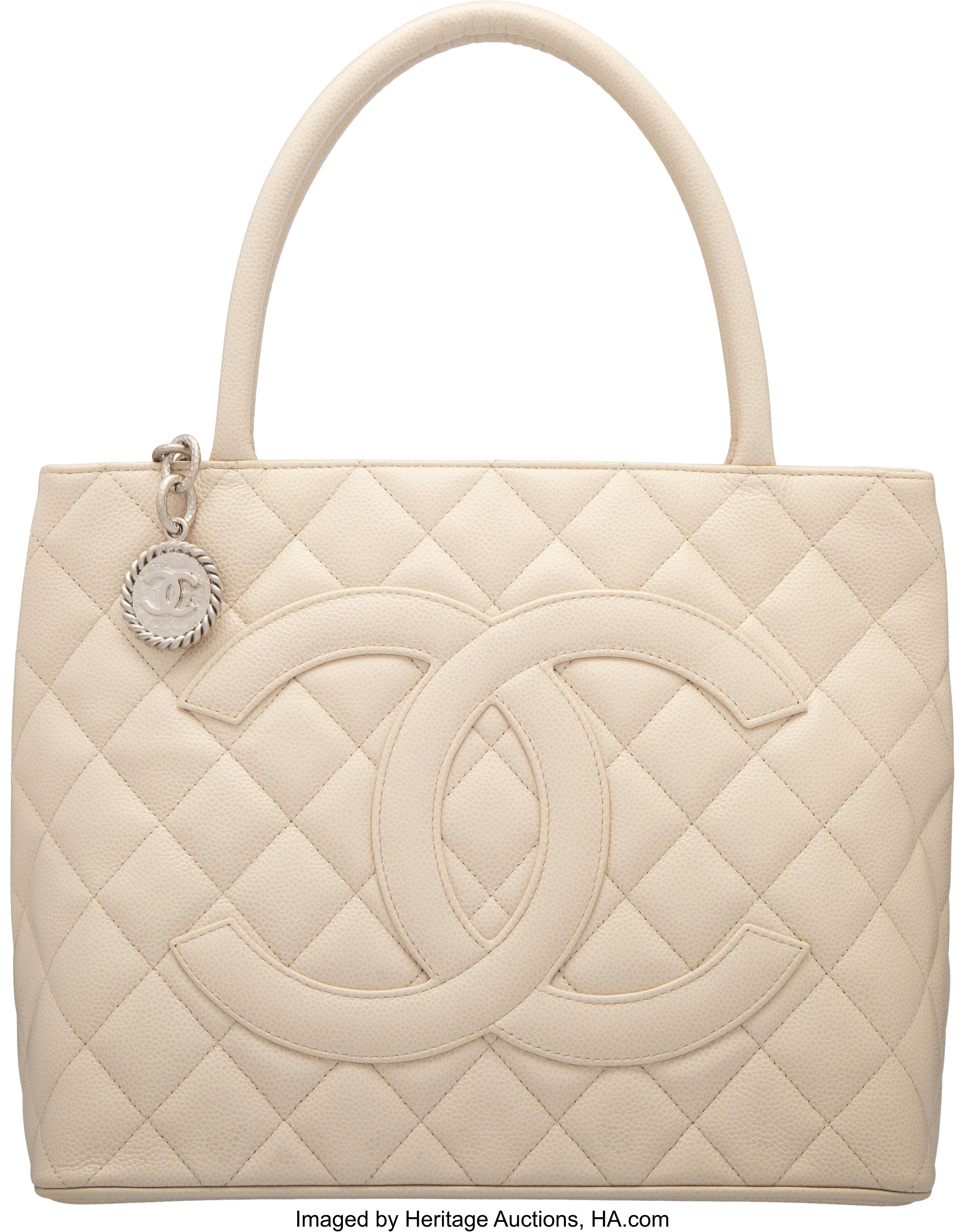 Sold at Auction: Chanel Caviar Quilted Medallion Tote Bag