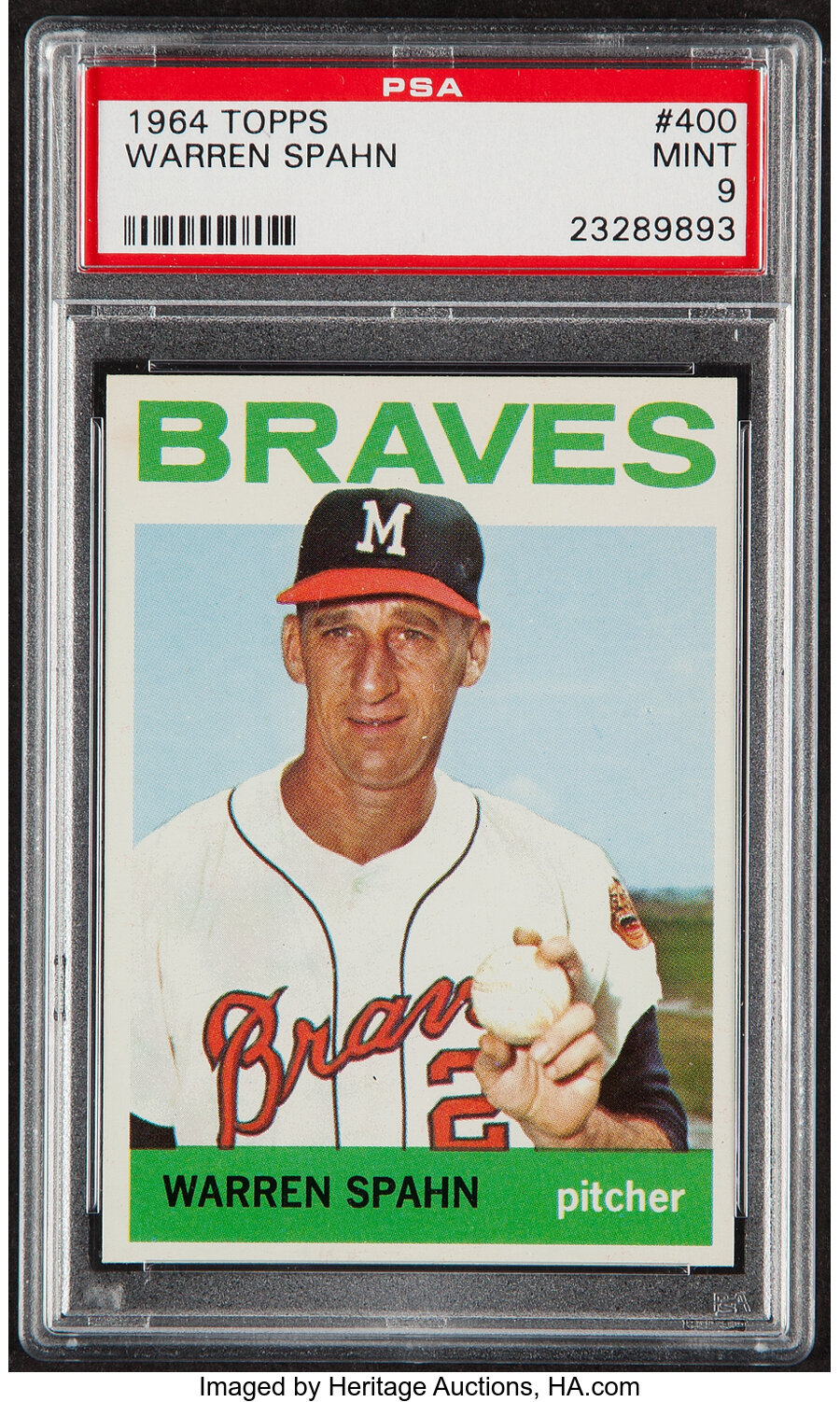 1964 Topps Warren Spahn #400 PSA Mint 9