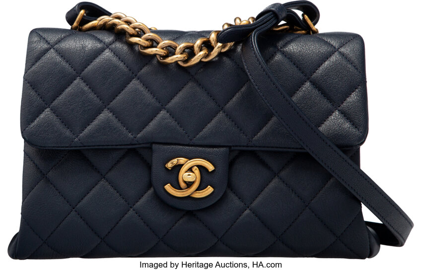 Sold at Auction: Chanel Classic Double Flap Shoulder Bag, in navy