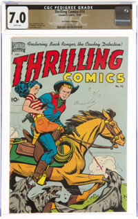 Thrilling Comics #74 The Promise Collection Pedigree (Standard Comics, 1949) CGC FN/VF 7.0 White pages
