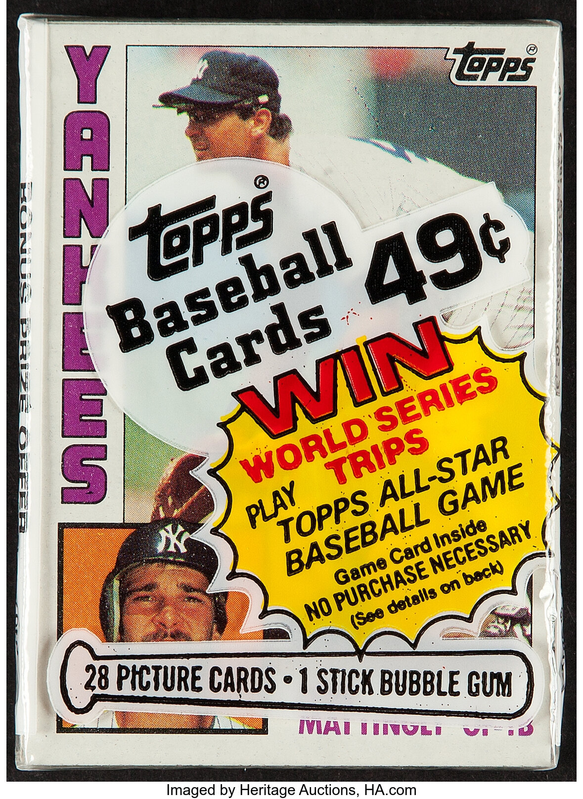 1984 Topps Baseball Cello Pack - Don Mattingly Rookie Showing! ... | Lot  #45101 | Heritage Auctions