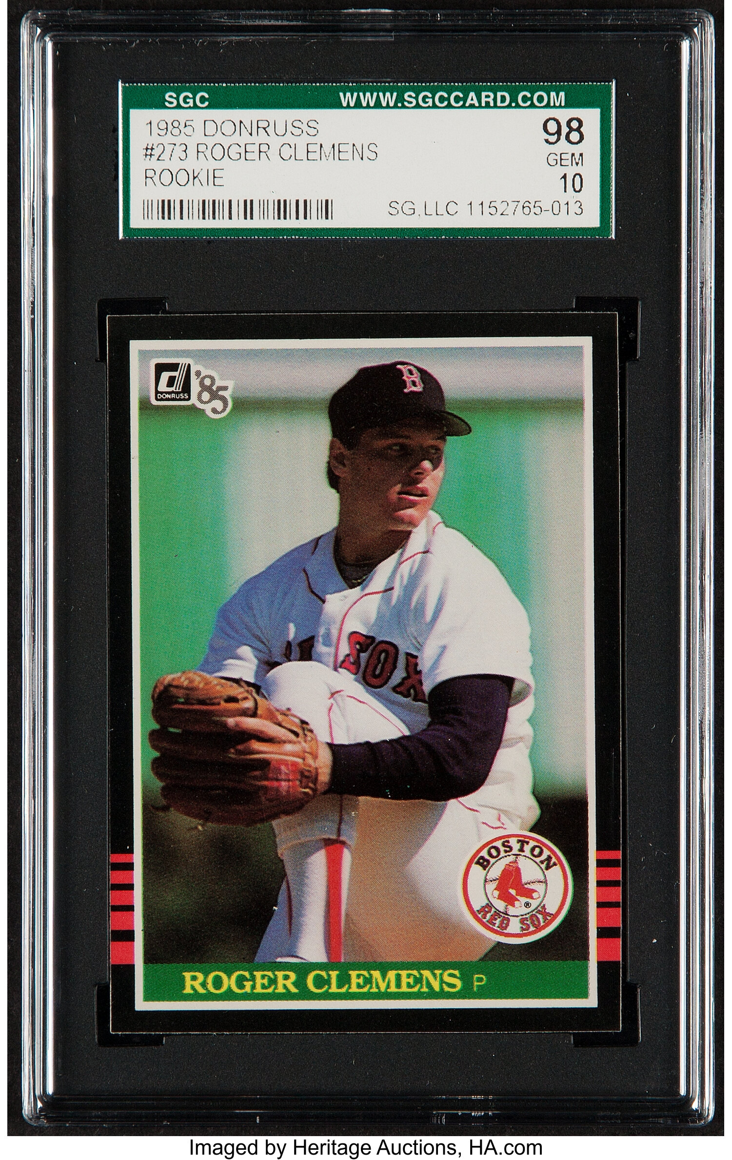 1985 Donruss Roger Clemens #273 SGC 98 Gem Mint 10.  Baseball, Lot  #45103