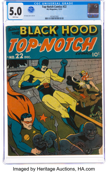 Golden Age (1938-1955):Superhero, Top-Notch Comics #22 (MLJ, 1941) CGC VG/FN 5.0 White pages....