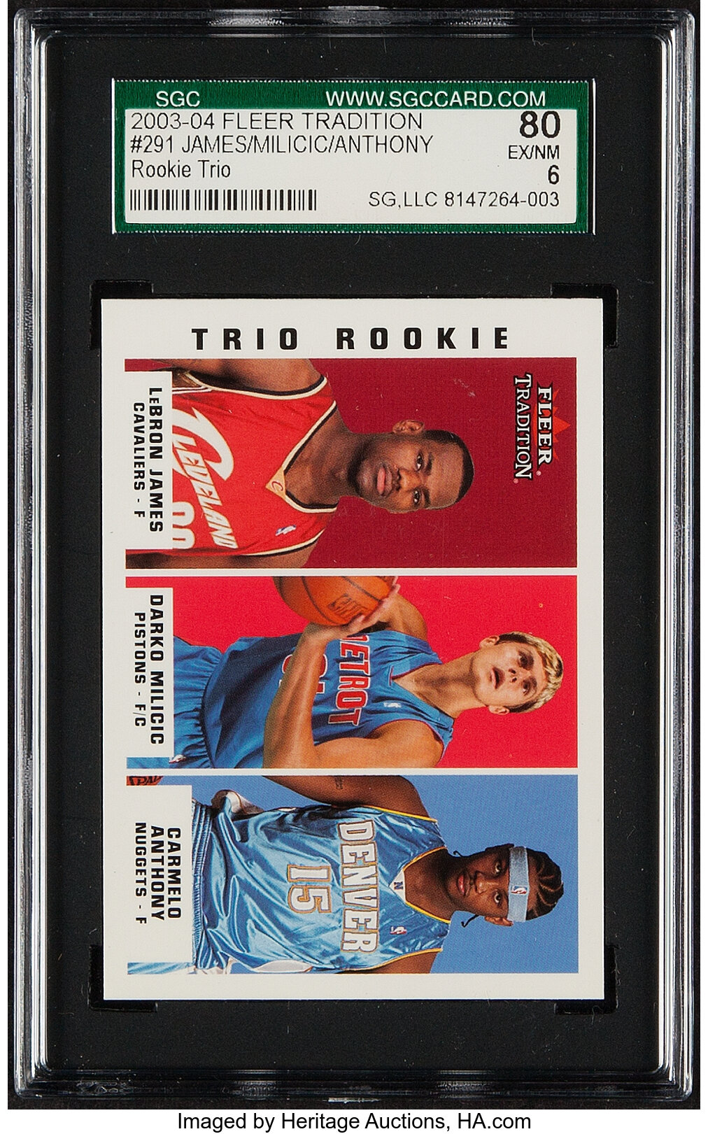 2003 Fleer Tradition LeBron James, Darko Milicic, Carmelo Anthony