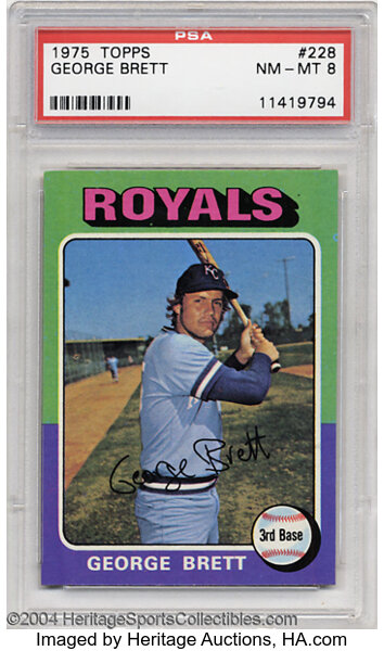 1975 Topps Baseball George Brett Rookie Card #228 Graded PSA 5 Royals