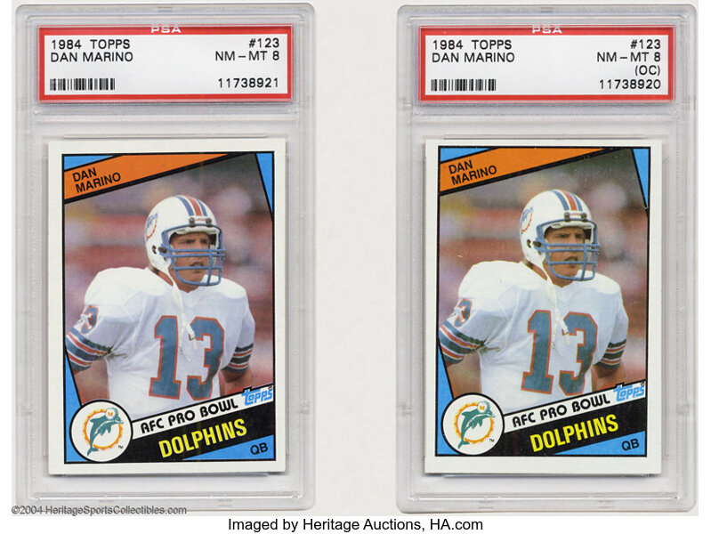 Football (2) 1984 TOPPS DAN MARINO #123 NM/MT PSA 8. SMR  (2