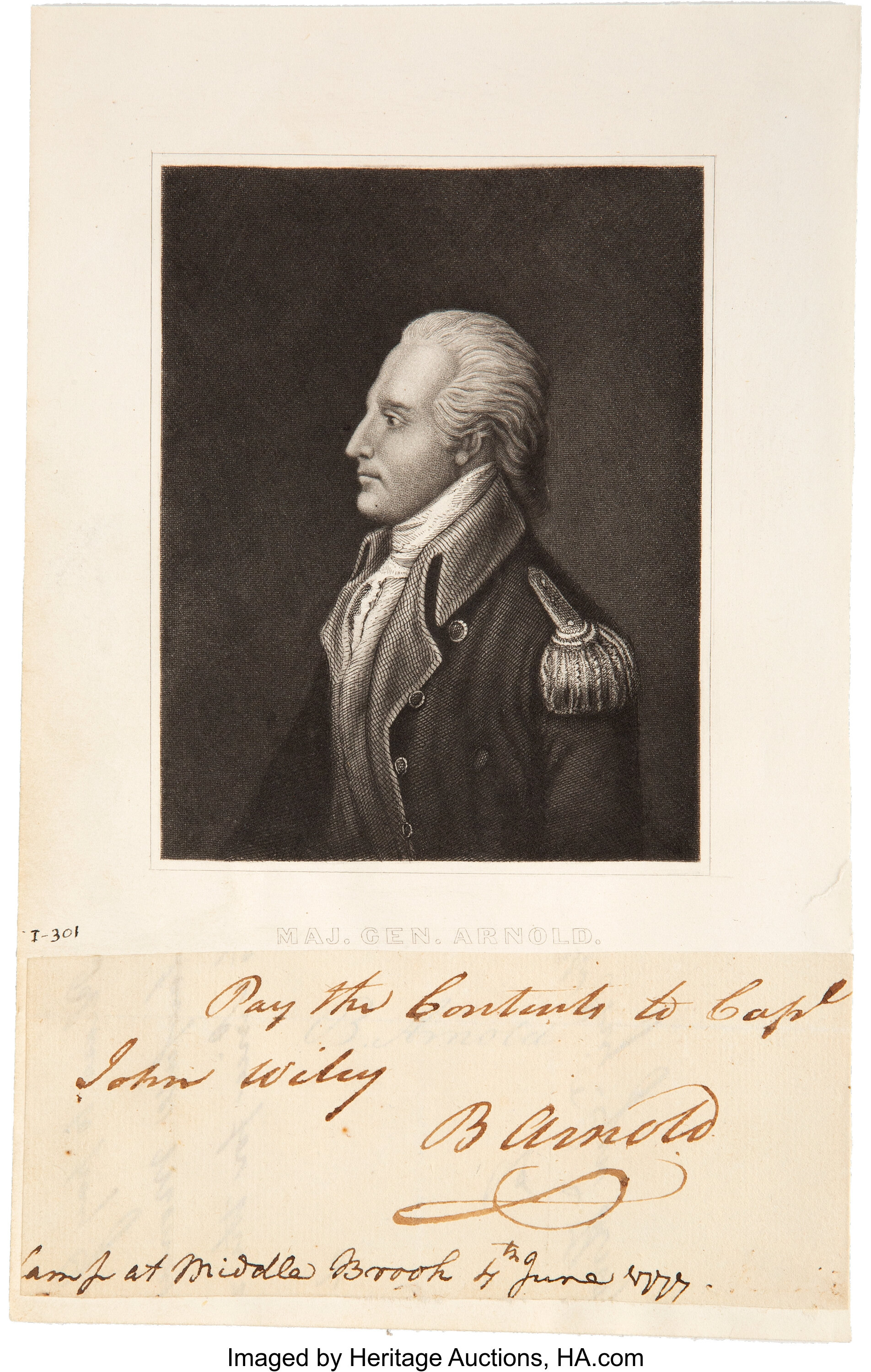 [Revolutionary War]. Benedict Arnold Signature. ... Autographs | Lot ...