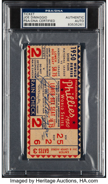 Lot Detail - 1950 New York Yankees vs. Boston Red Sox Ticket Stub