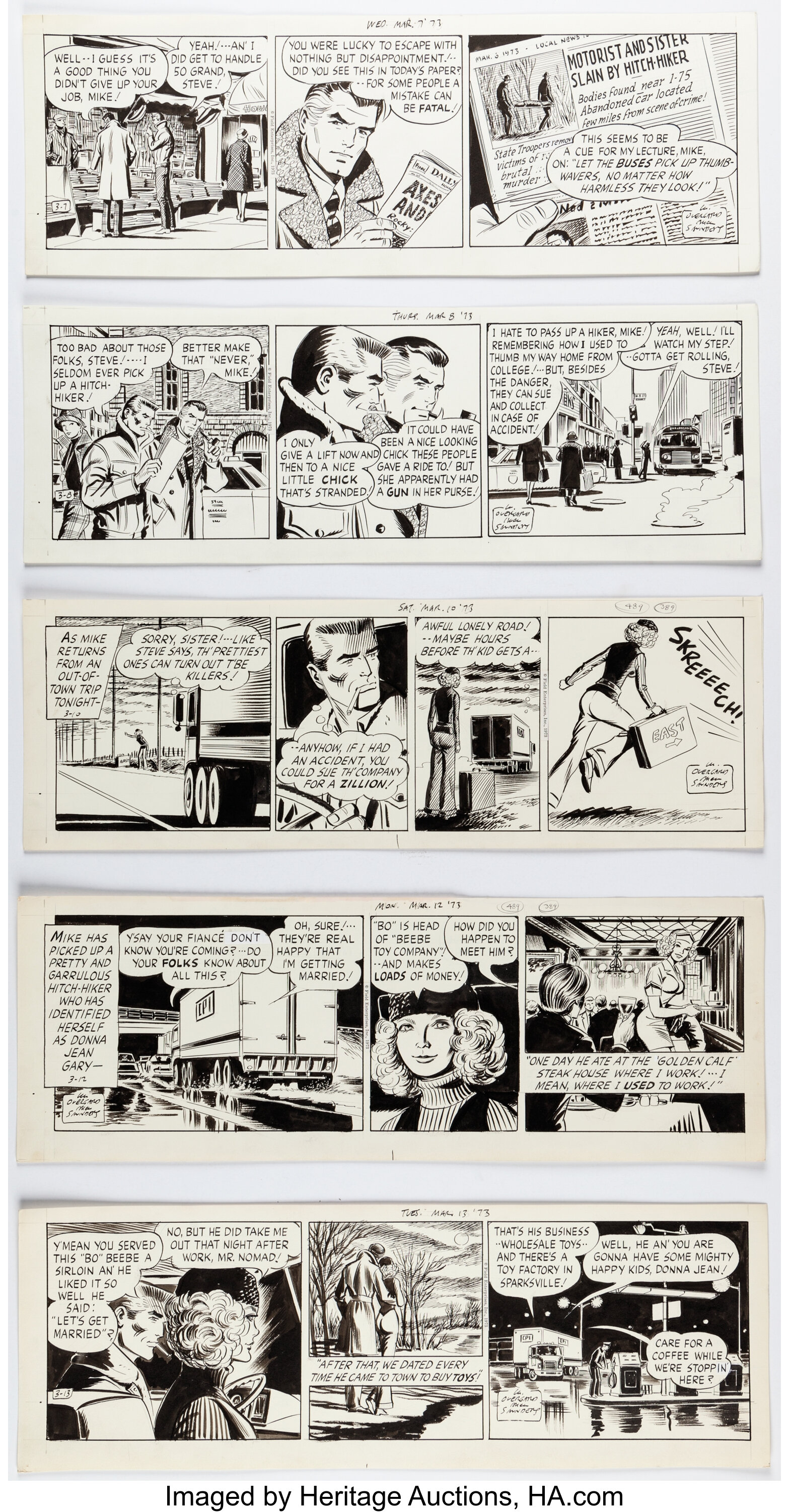 William Overgard Steve Roper and Mike Nomad Daily Comic Strip | Lot ...