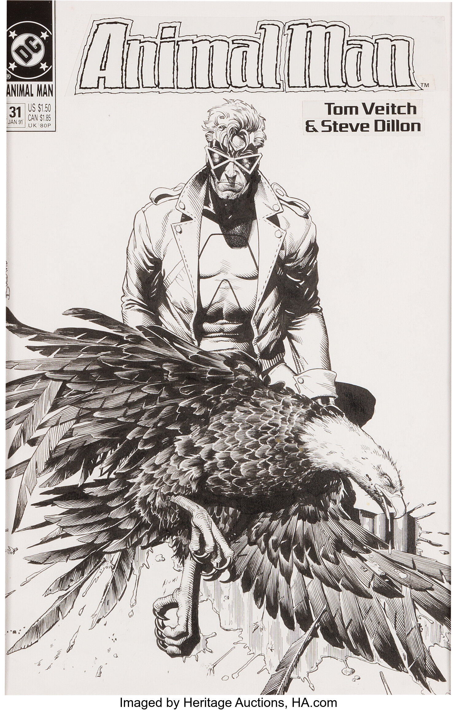 Brian Bolland Animal Man #37 Cover Original Art (DC, 1991)., Lot #92038