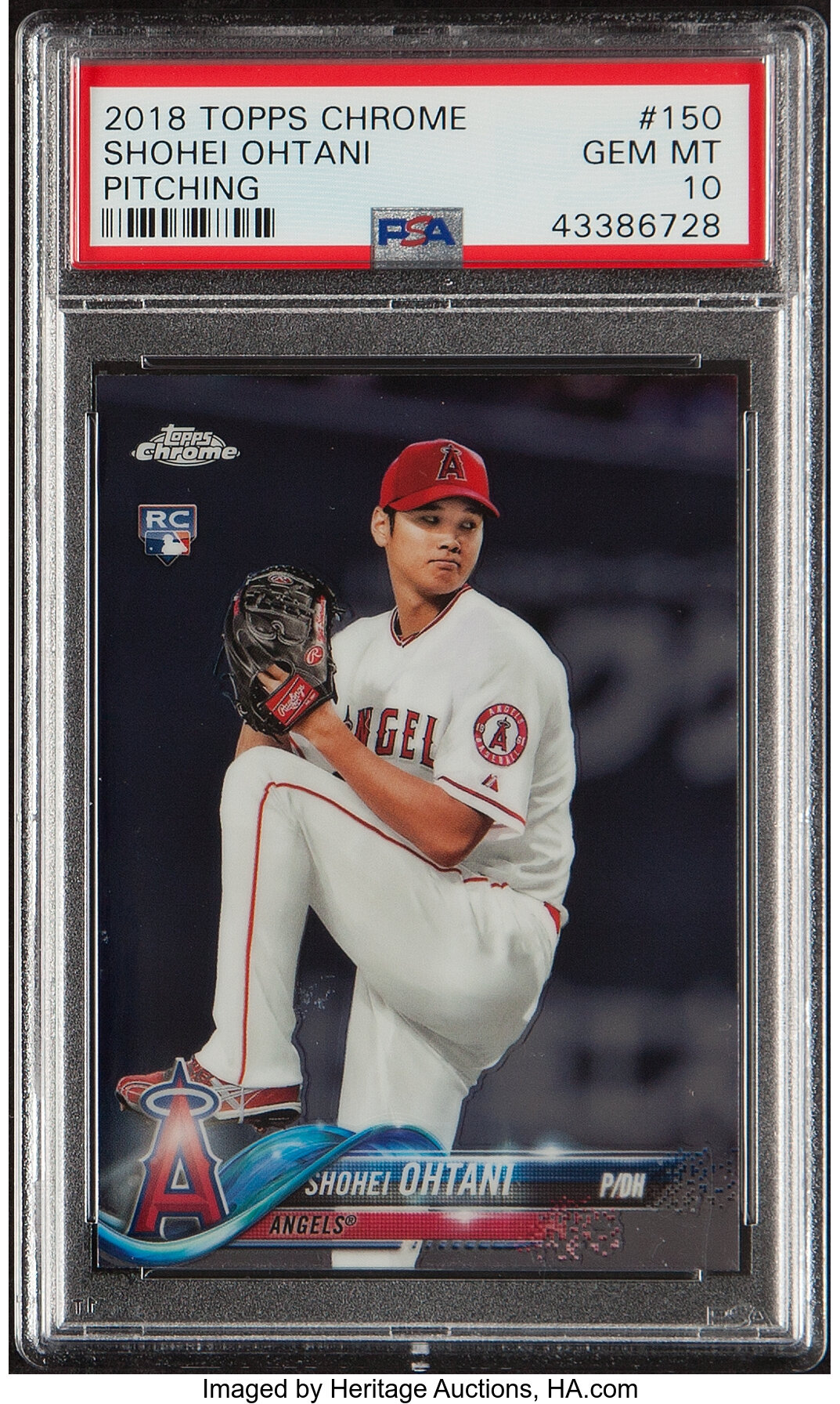 Shohei Ohtani 2018 BOWMAN CHROME BATTING ROOKIE Card (PSA 10) is