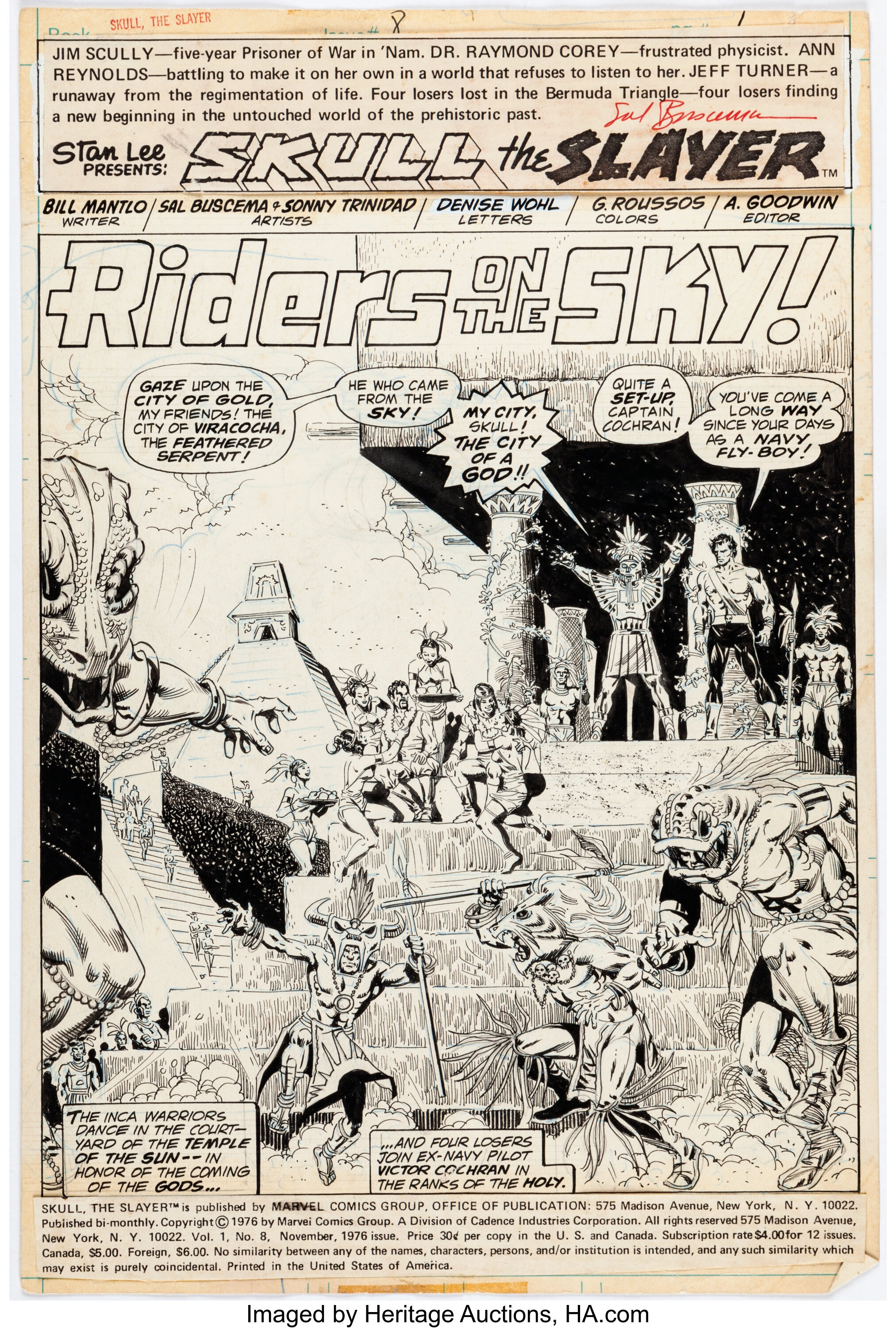 Sal Buscema and Sonny Trinidad Skull the Slayer #8 Splash Page 1 | Lot ...