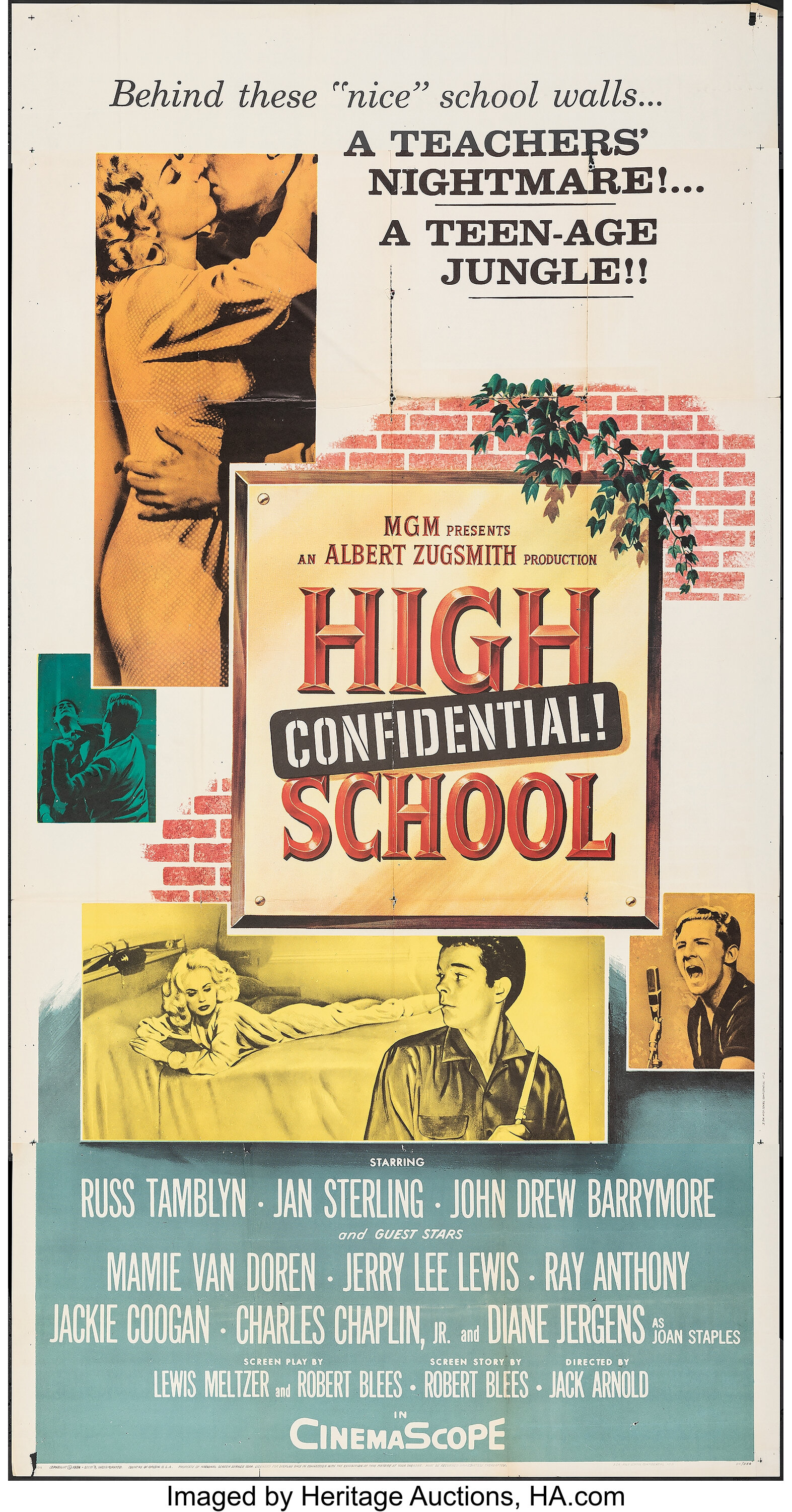 High School Confidential (MGM, 1958). Folded, Fine/Very Fine. Three ...