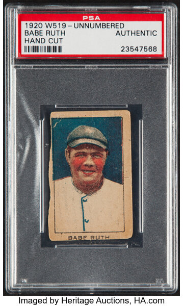 Auction Prices Realized Baseball Cards 1920 W519 Numbered Type 1 Babe Ruth  HAND CUT