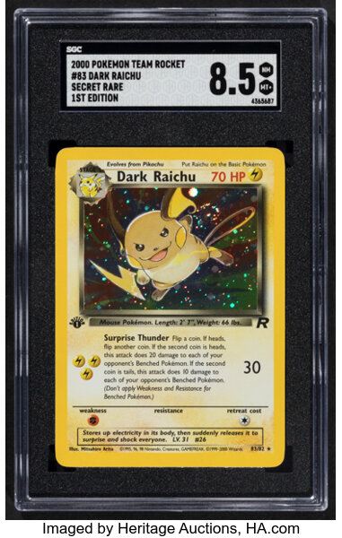 2000 Pokemon Team Rocket 1st Edition Dark Raichu (Secret Rare) #83