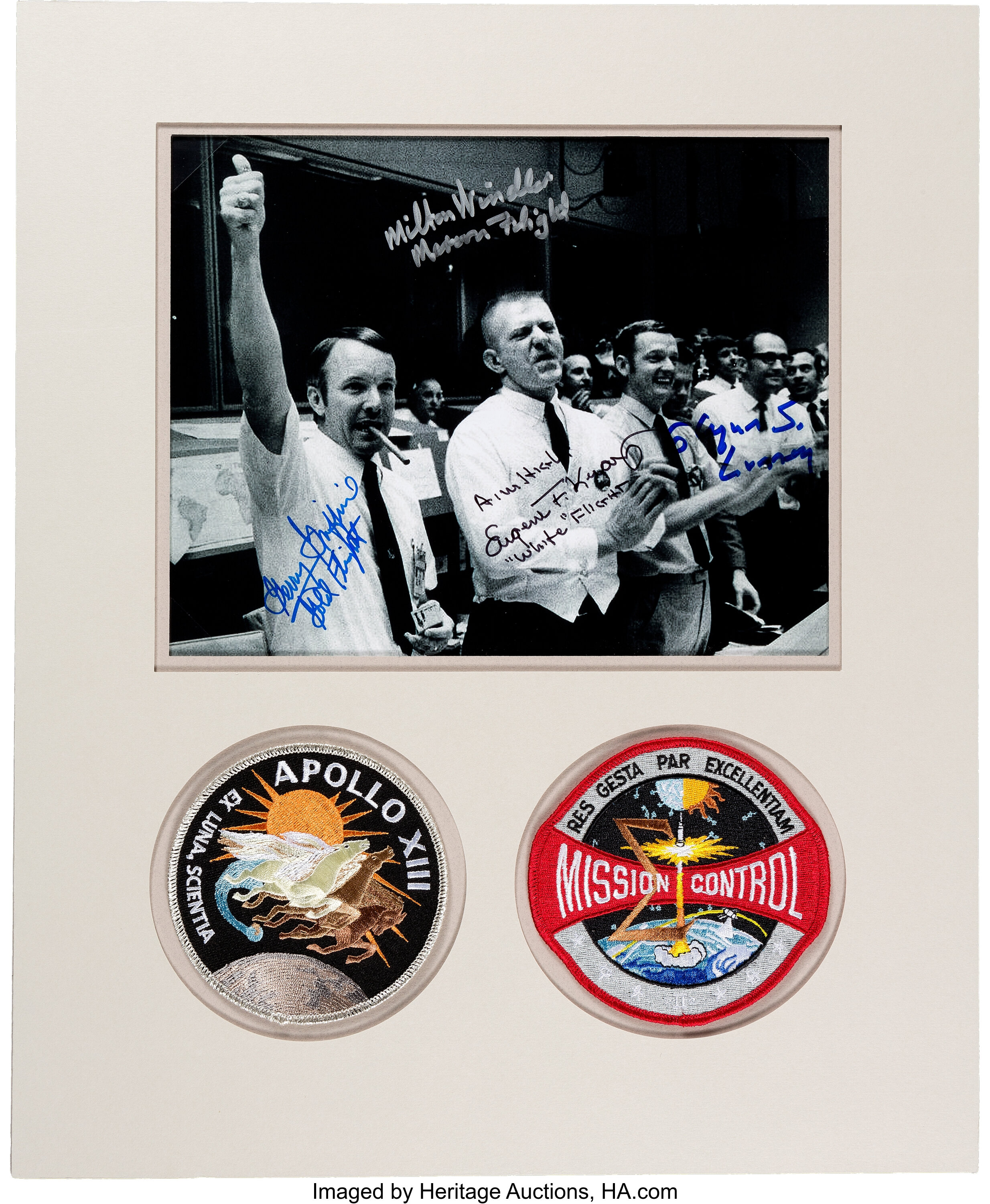 Apollo 13 Mission Control Celebratory Photo Signed by Windler, | Lot ...