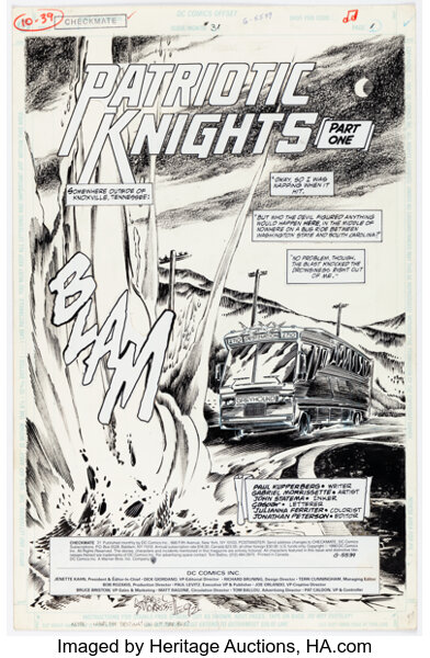 Original Comic Art:Splash Pages, Gabriel Morrissette Checkmate #31 Splash Page 1 Original Art (DC, 1990)....