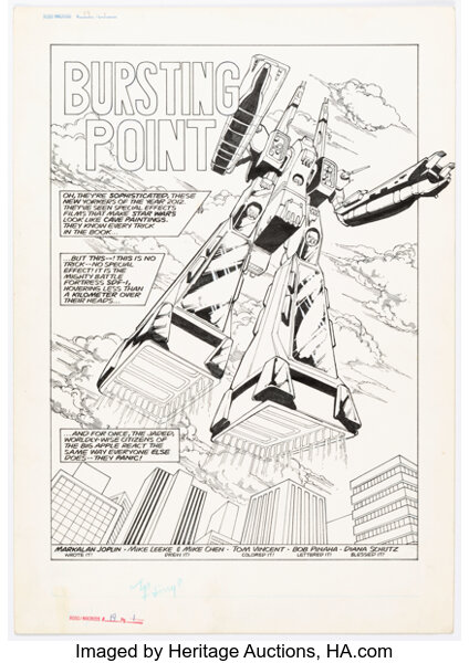 Original Comic Art:Splash Pages, Mike Leeke and Mike Chen Robotech: The Macross Saga #19 Splash Page 1 Original Art (Comico, ...