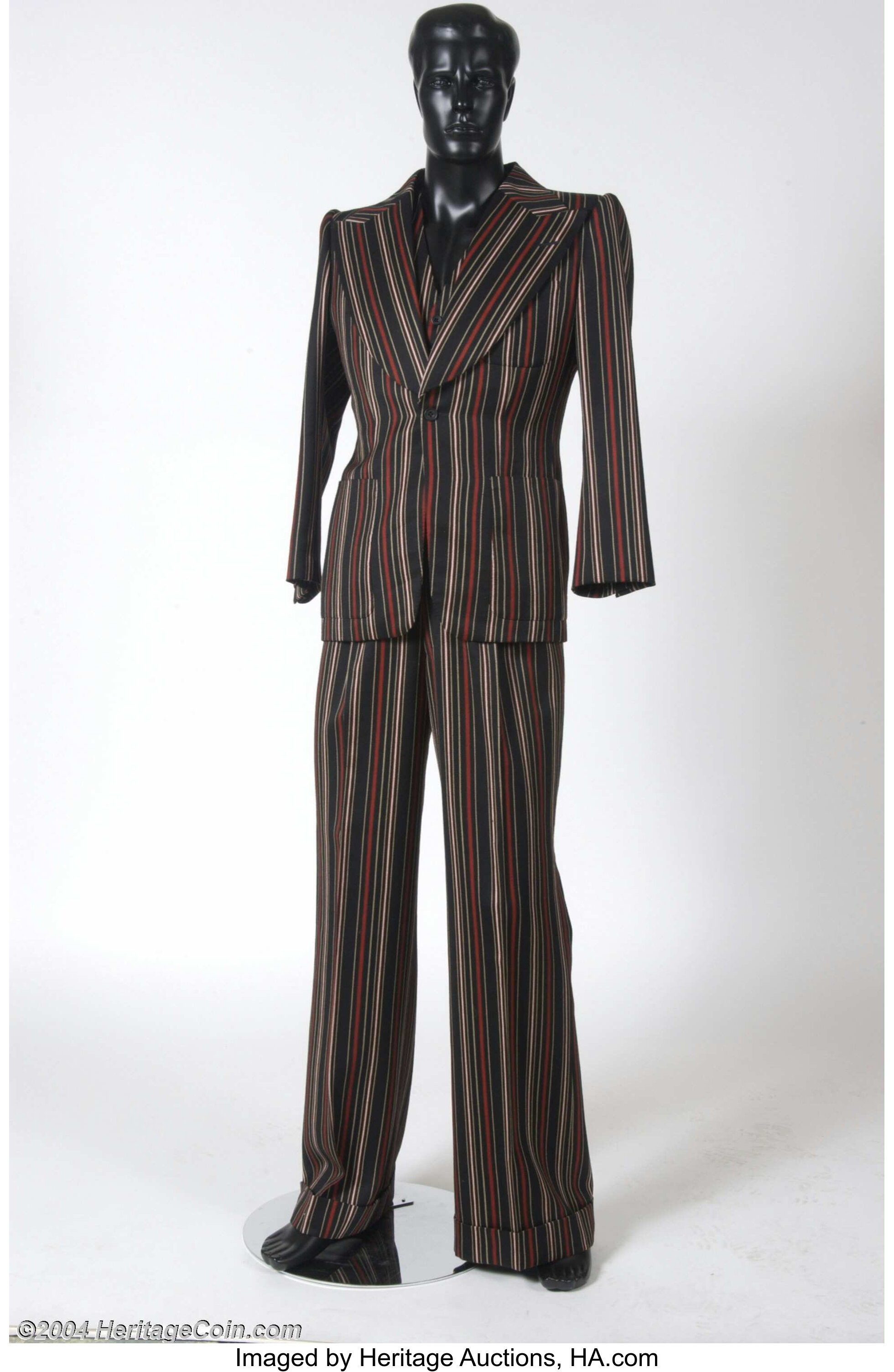 Elton John Owned & Worn Pinstriped Suit.... (3 Items) Music | Lot ...