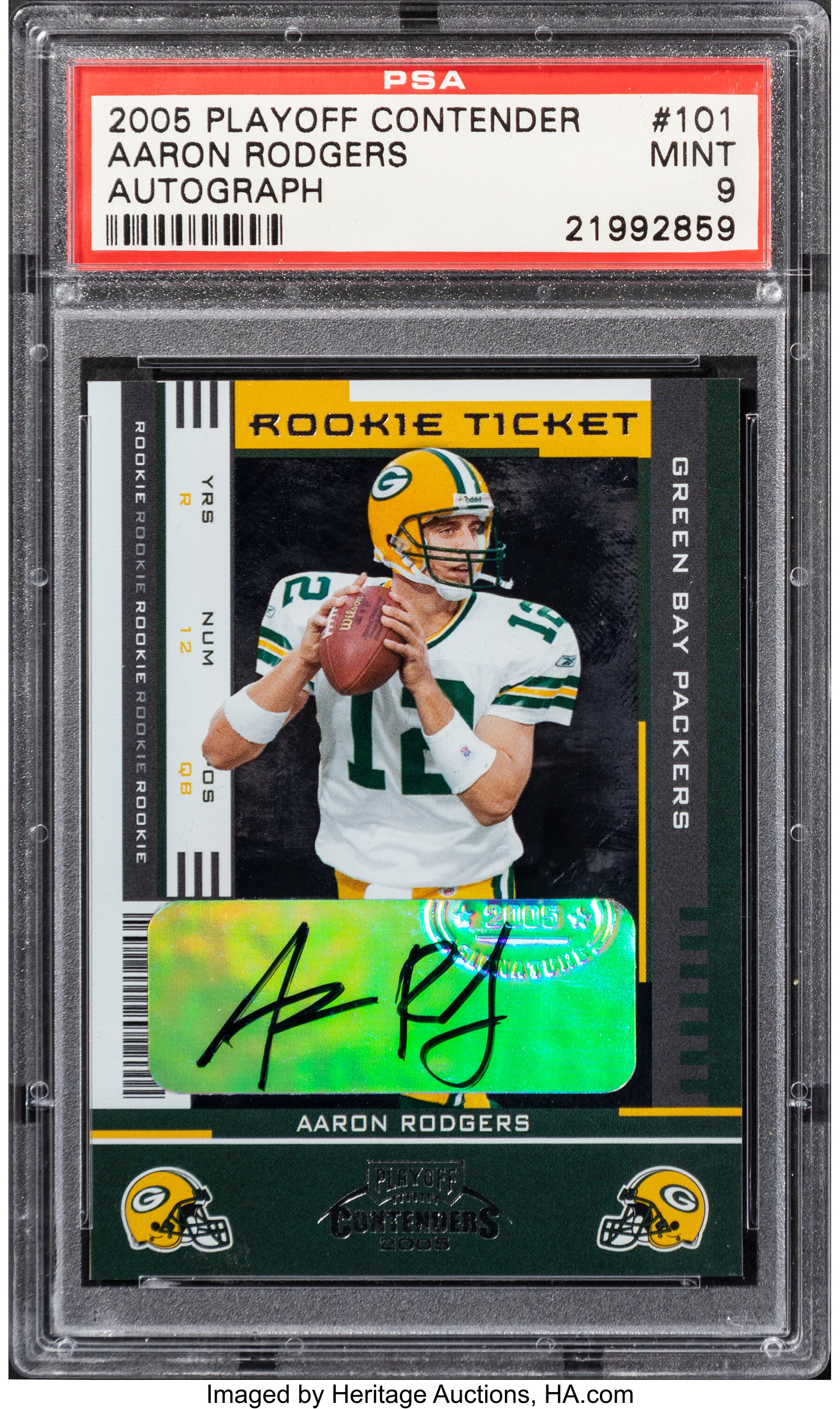 2005 Playoff Contenders Aaron Rodgers (Rookie Ticket Autograph), Lot  #59596