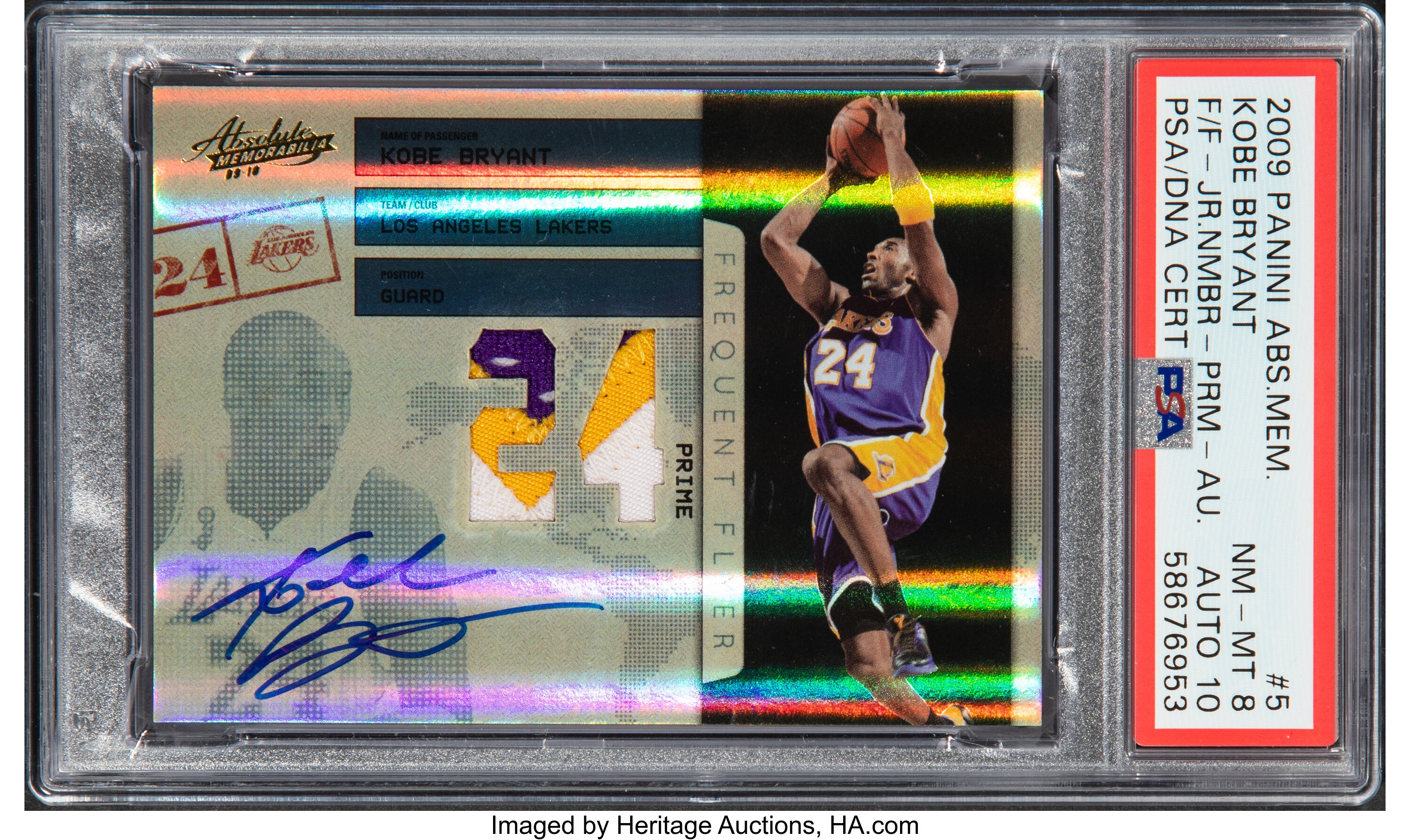 ad  - 2009 Absolute Kobe Bryant #PATCH /100 Game Worn Jersey - BGS 9  (POP 1) in 2023
