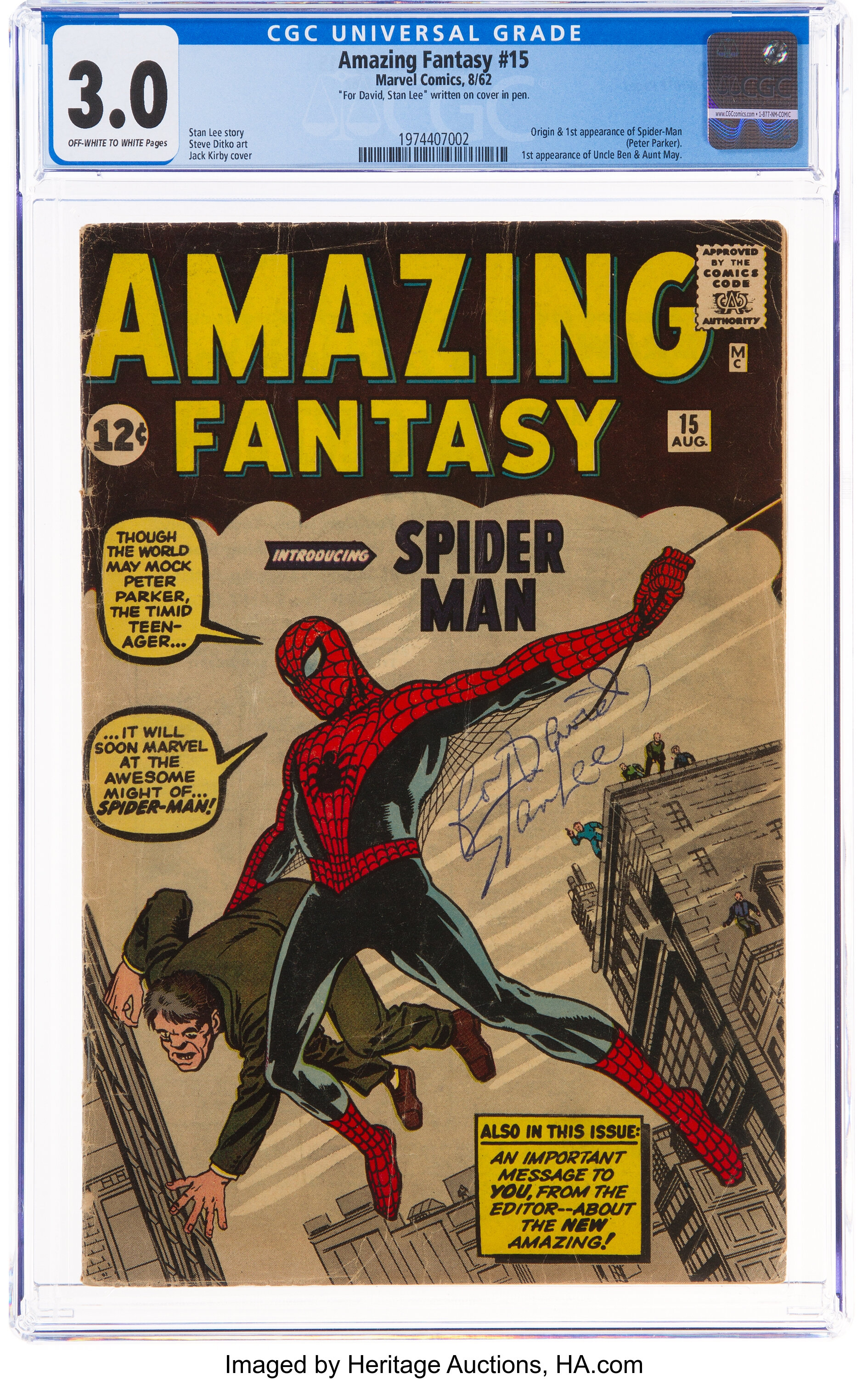 Amazing Fantasy #15 Story and Page Count - Marvel Comics 1962