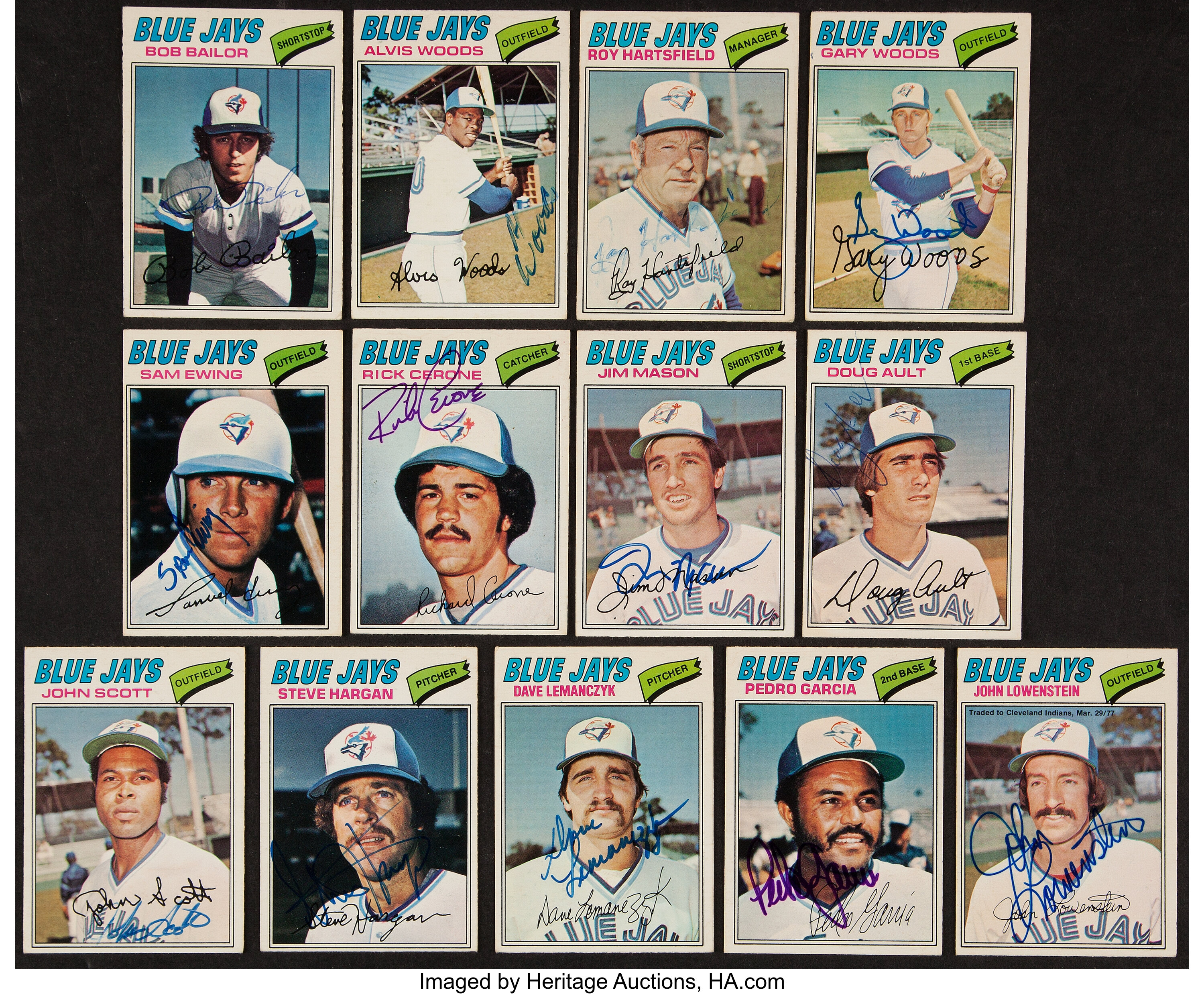 A couple of 1977 O-Pee-Chee Blue Jays