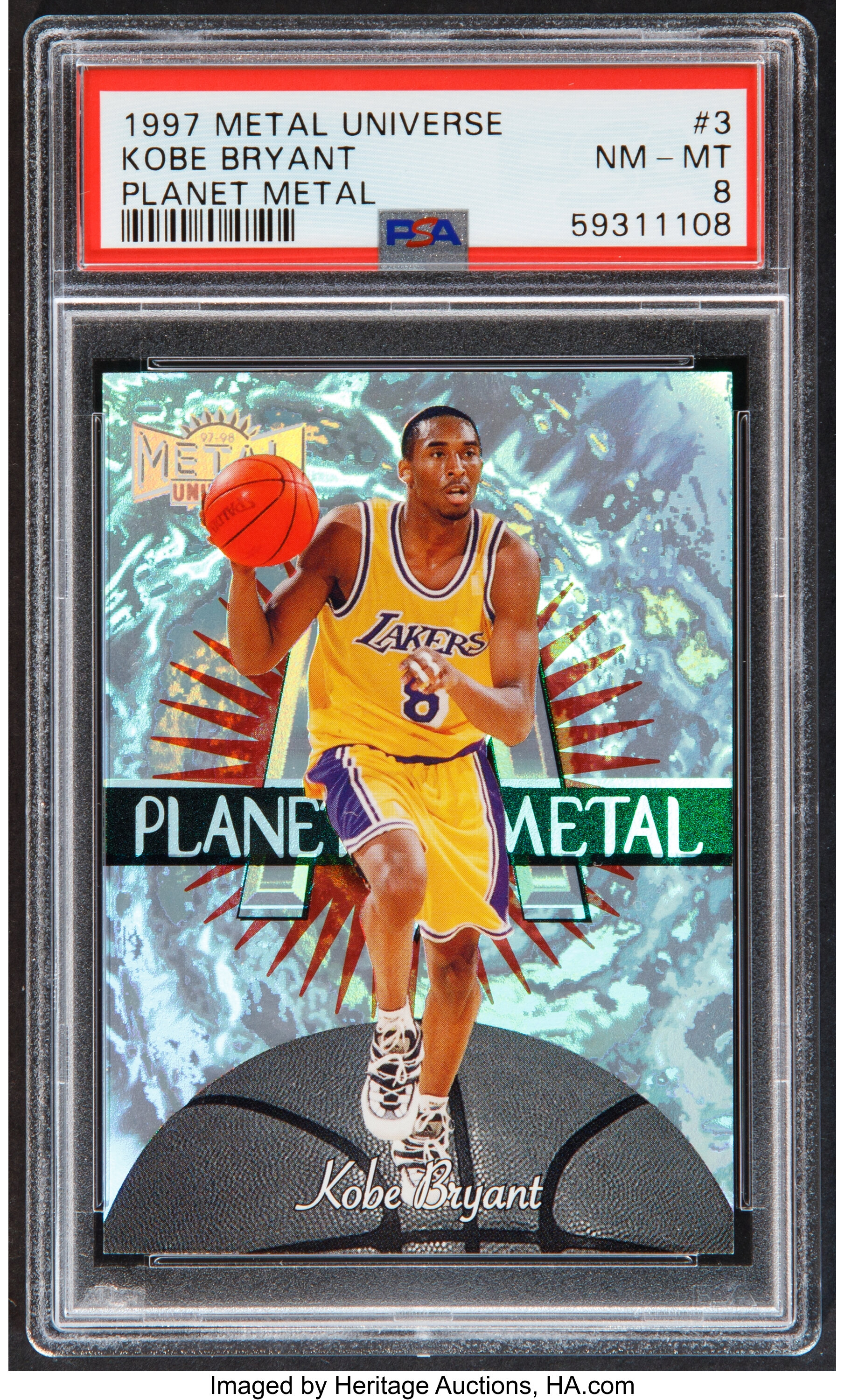 1997 Metal Universe Planet Metal Kobe Bryant #3 PSA NM-MT 8