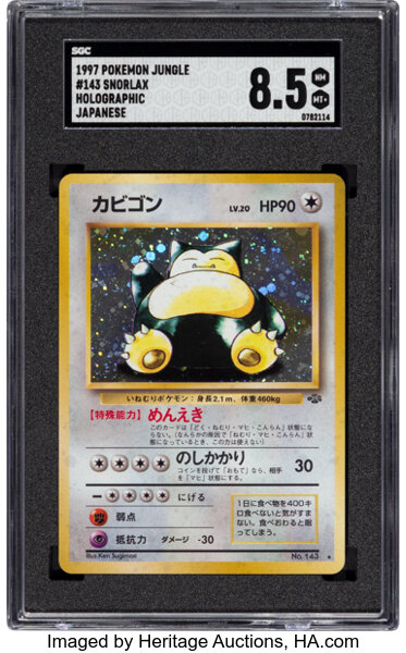 1997 Pokemon Jungle Japanese Snorlax Holo 143 Sgc Nm Mt 8 5 Lot Heritage Auctions