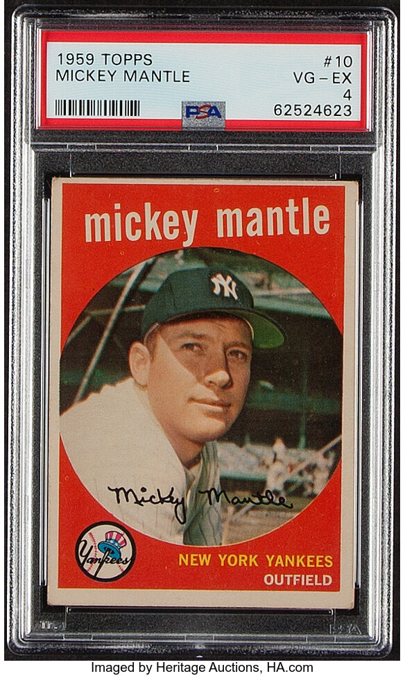 MICKEY MANTLE New York Yankees 1959 Topps Card 10 This 