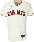 2019 Game Used Home Cream Jersey worn by #28 Buster Posey on 4/5/19 vs.  Tampa Bay Rays - 2-4, 1 2B - Size 46