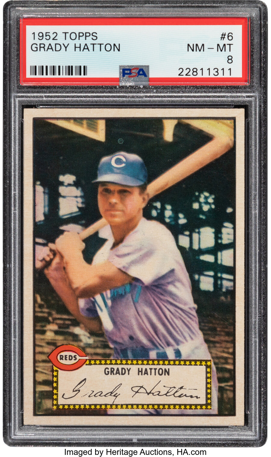1952 Topps Grady Hatton #6 PSA NM-MT 8 - Only One Higher