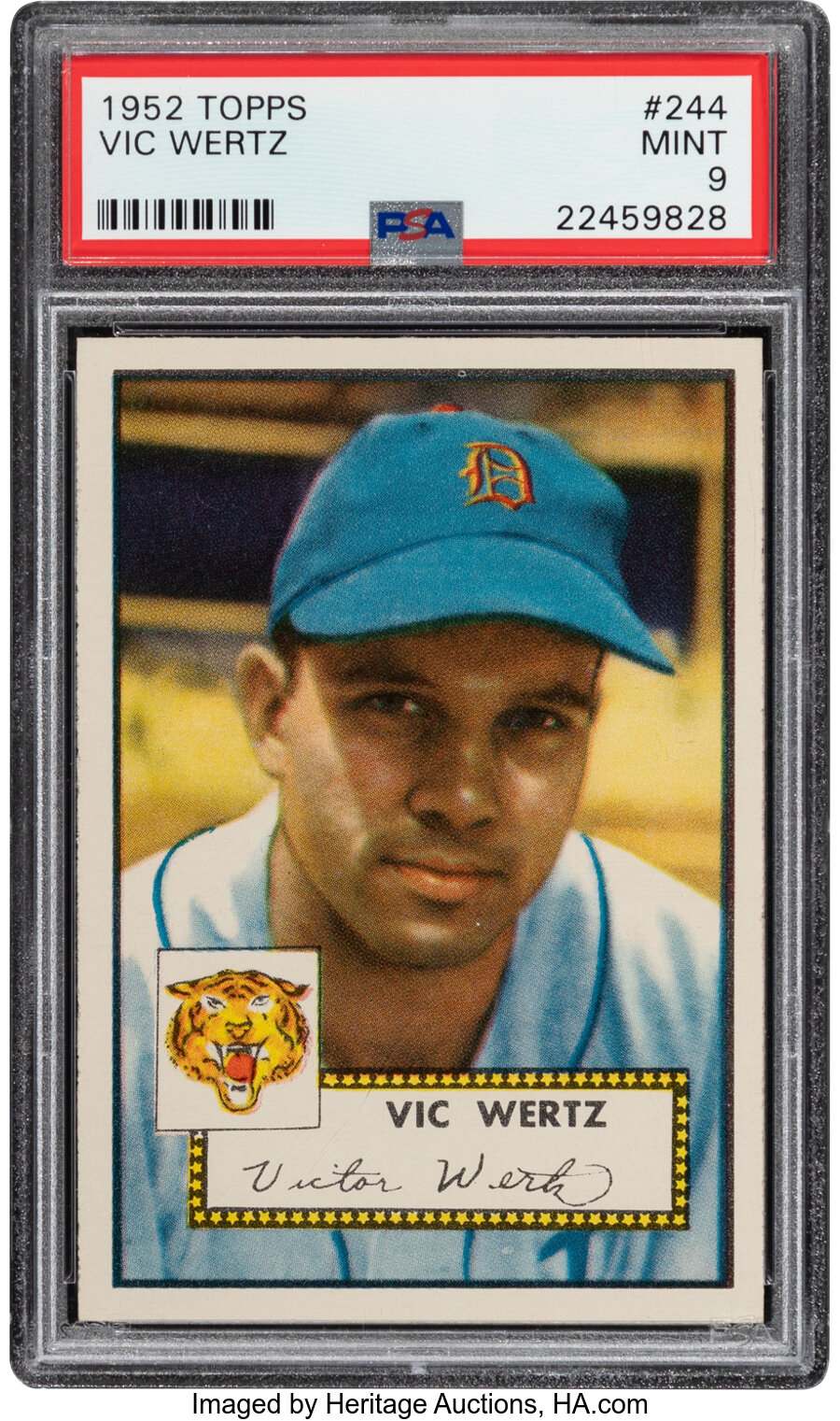 1952 Topps Vic Wertz #244 PSA Mint 9 - Pop Five, One Higher