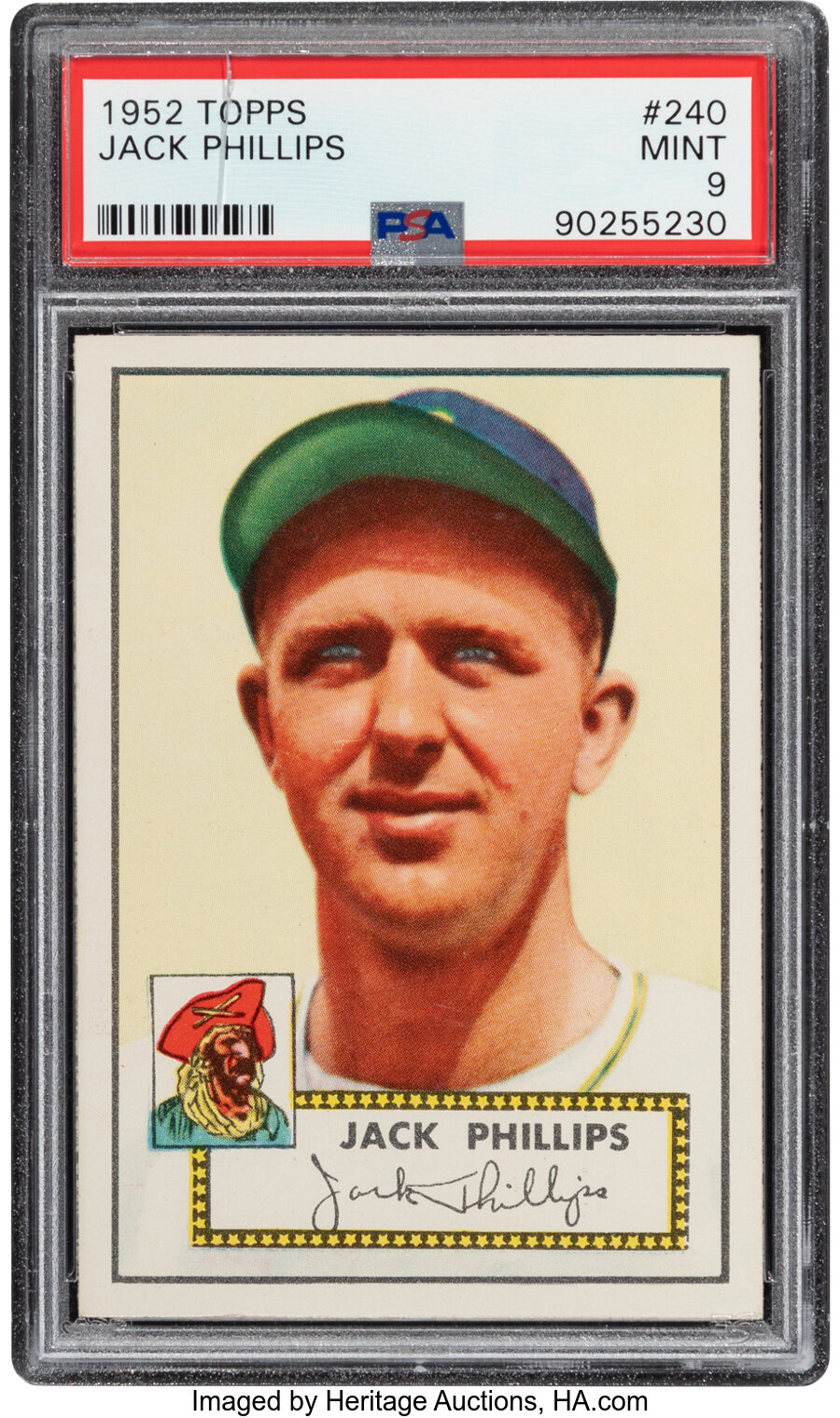 1952 Topps Jack Phillips #240 PSA Mint 9 - None Higher