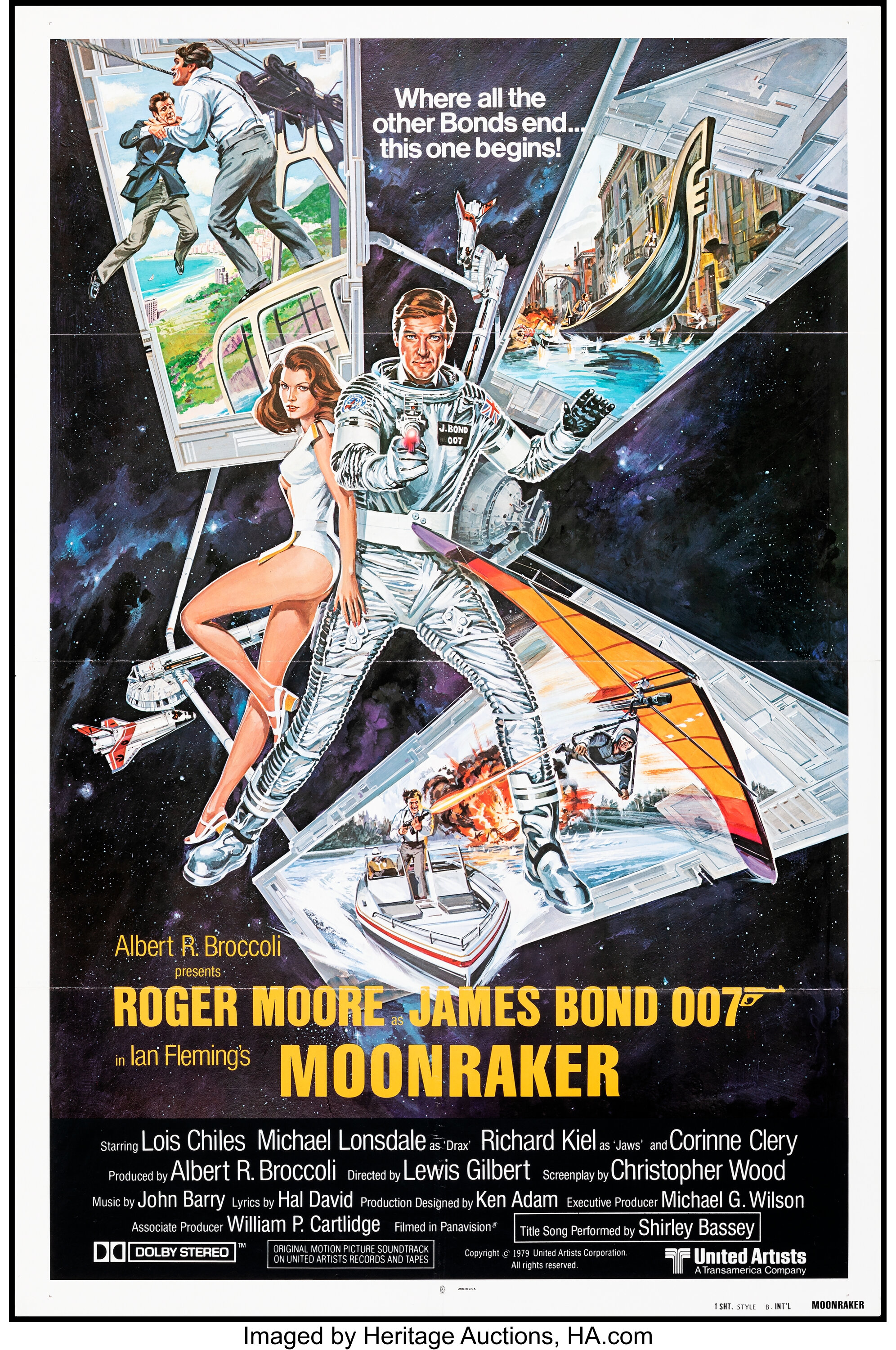 Moonraker (United Artists, 1979). Folded, Very Fine+